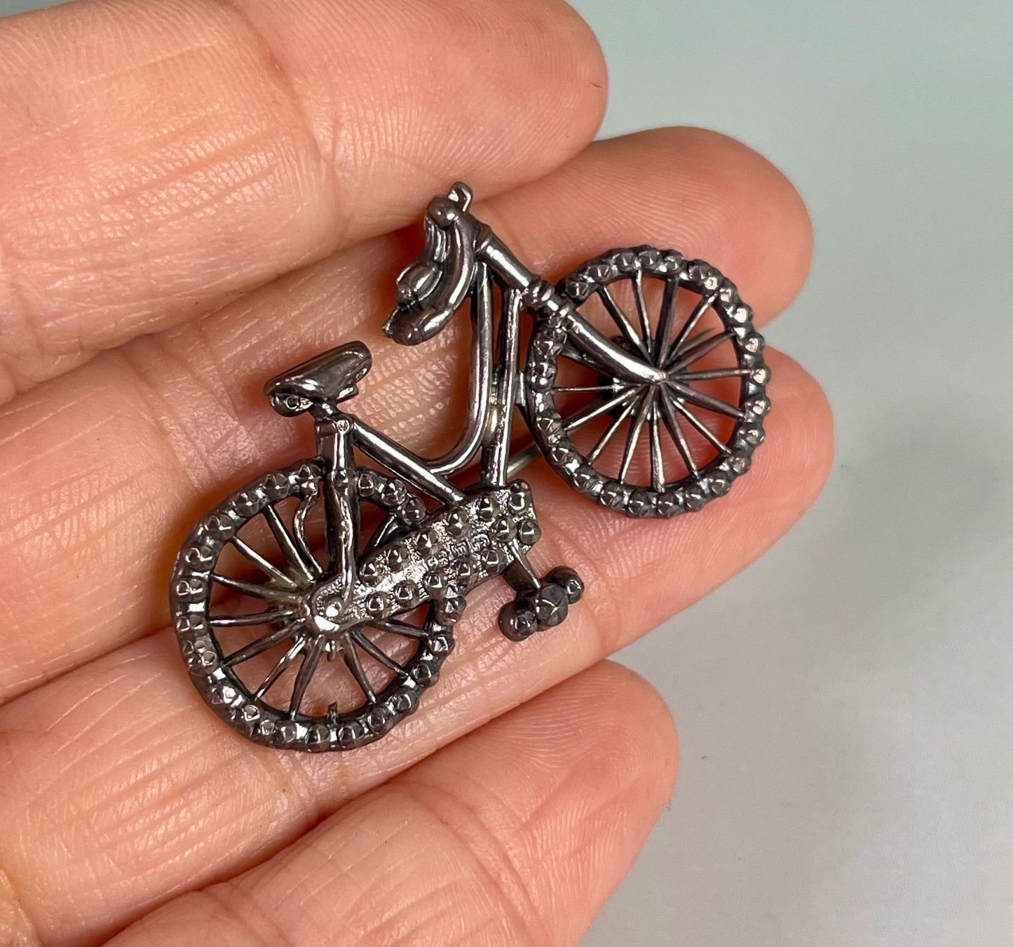 Sterling Silver Bicycle Brooch