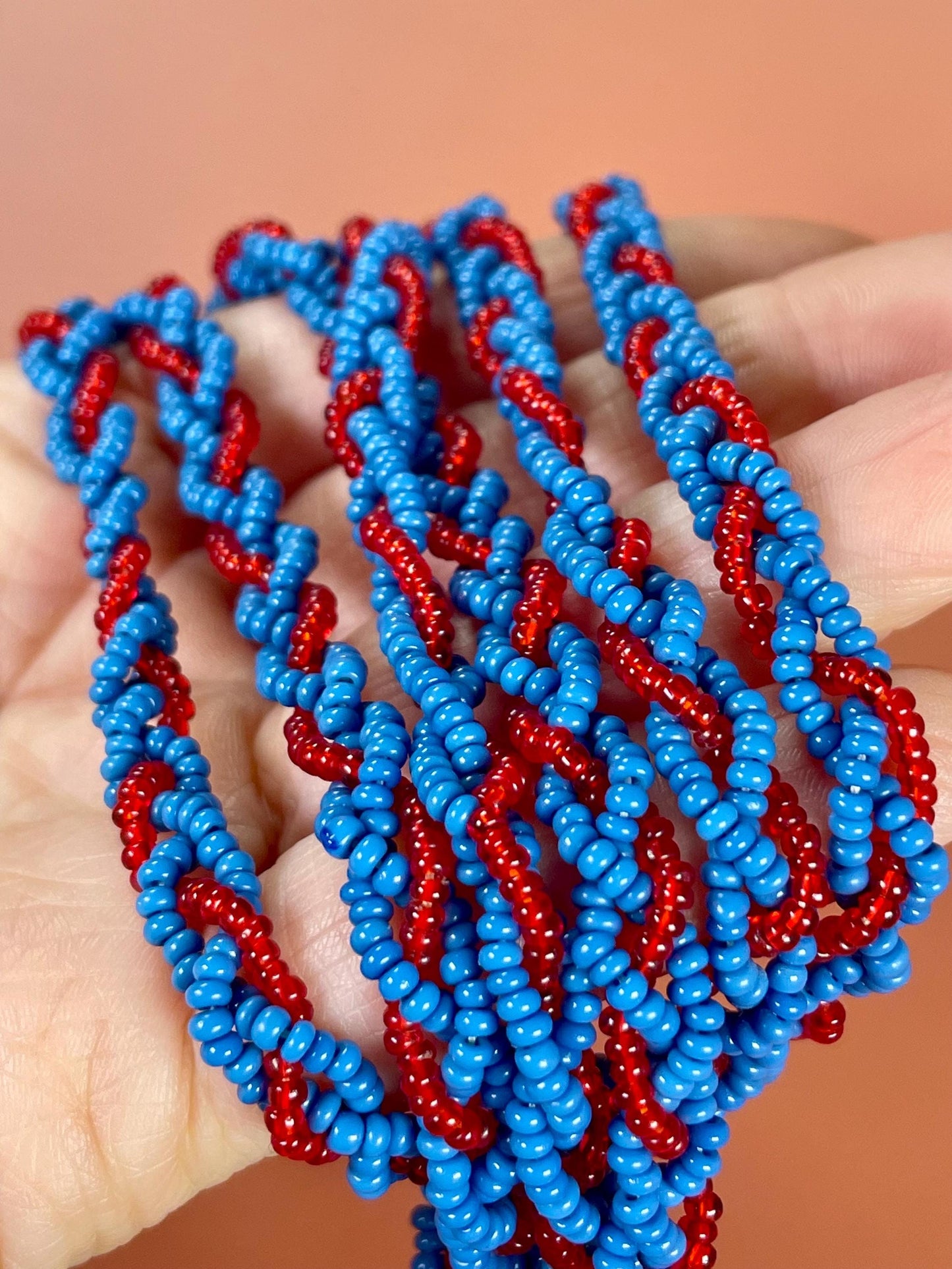 Native Long Bead and Leather Necklace