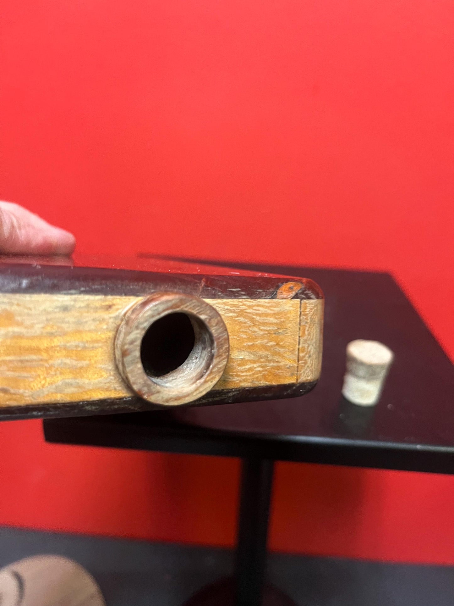 Lovely old 6 x 4 skull flask ready to use unique wooden beauty