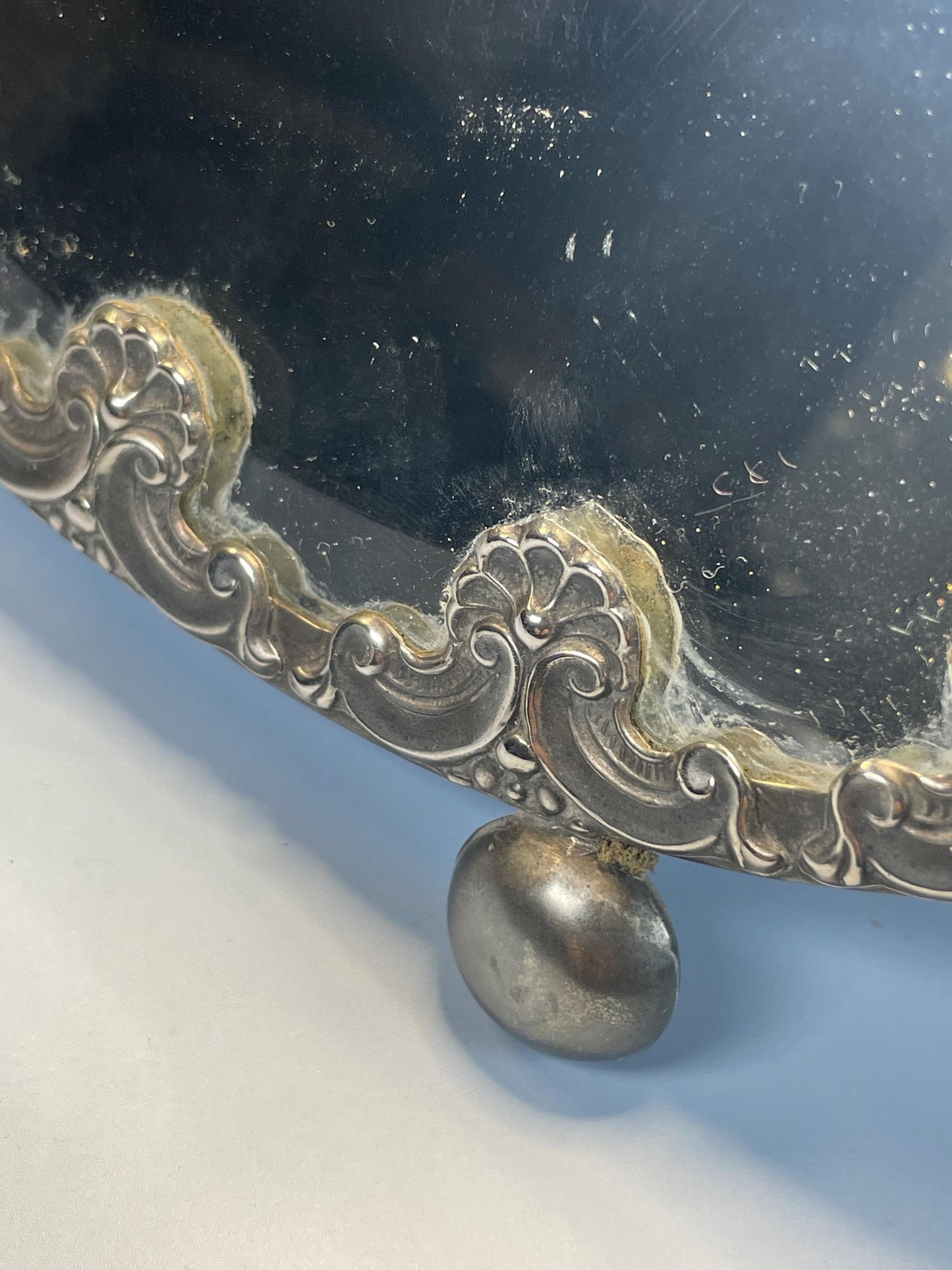 Beautiful Ornate Antique Silver Plated Mirror