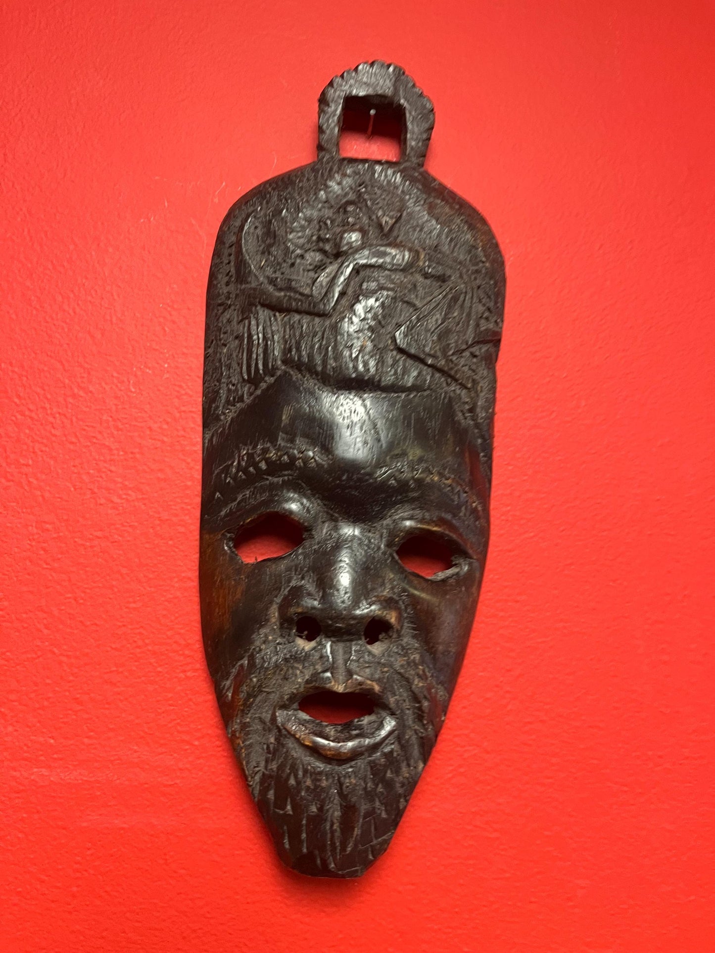 Very old African wood 11 inch mask - great detail and imagery