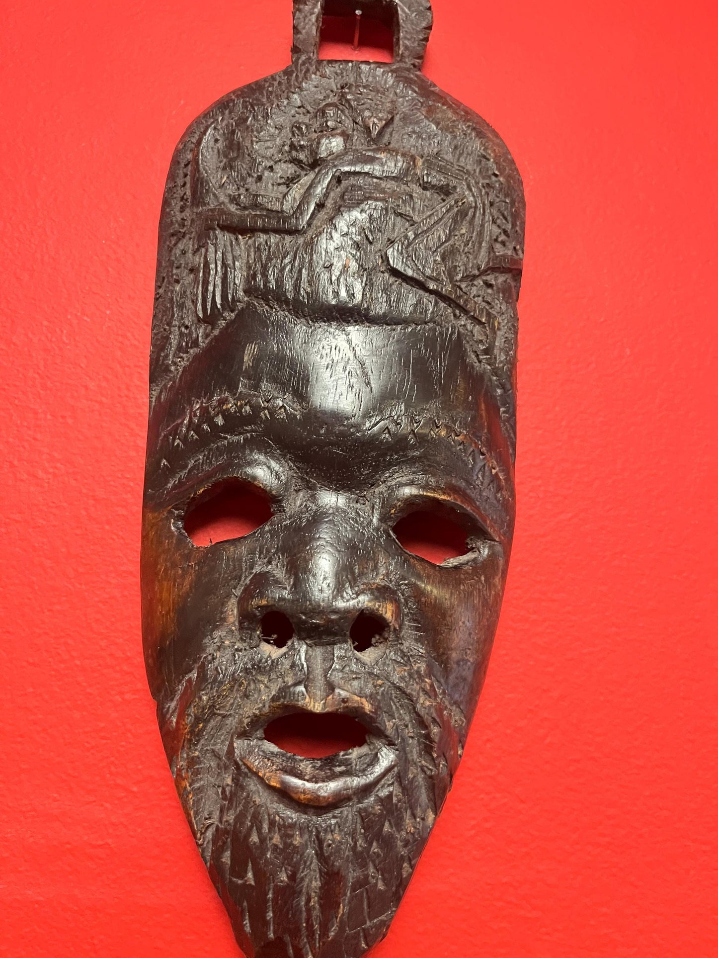Very old African wood 11 inch mask - great detail and imagery