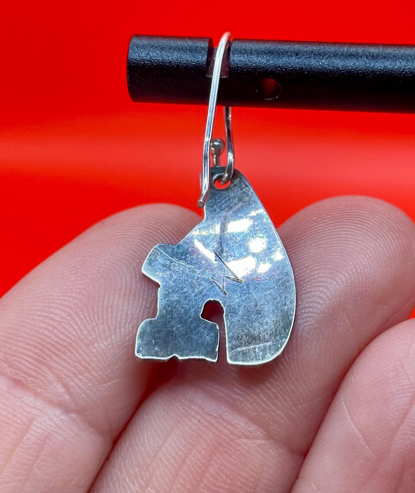 Fabulous indigenous first nations Pacific Northwest coast sterling handmade orca earrings - wow  best gift   1.25 inches long