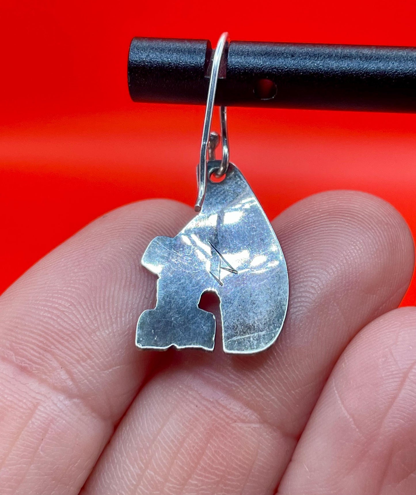 Fabulous indigenous first nations Pacific Northwest coast sterling handmade orca earrings - wow  best gift   1.25 inches long