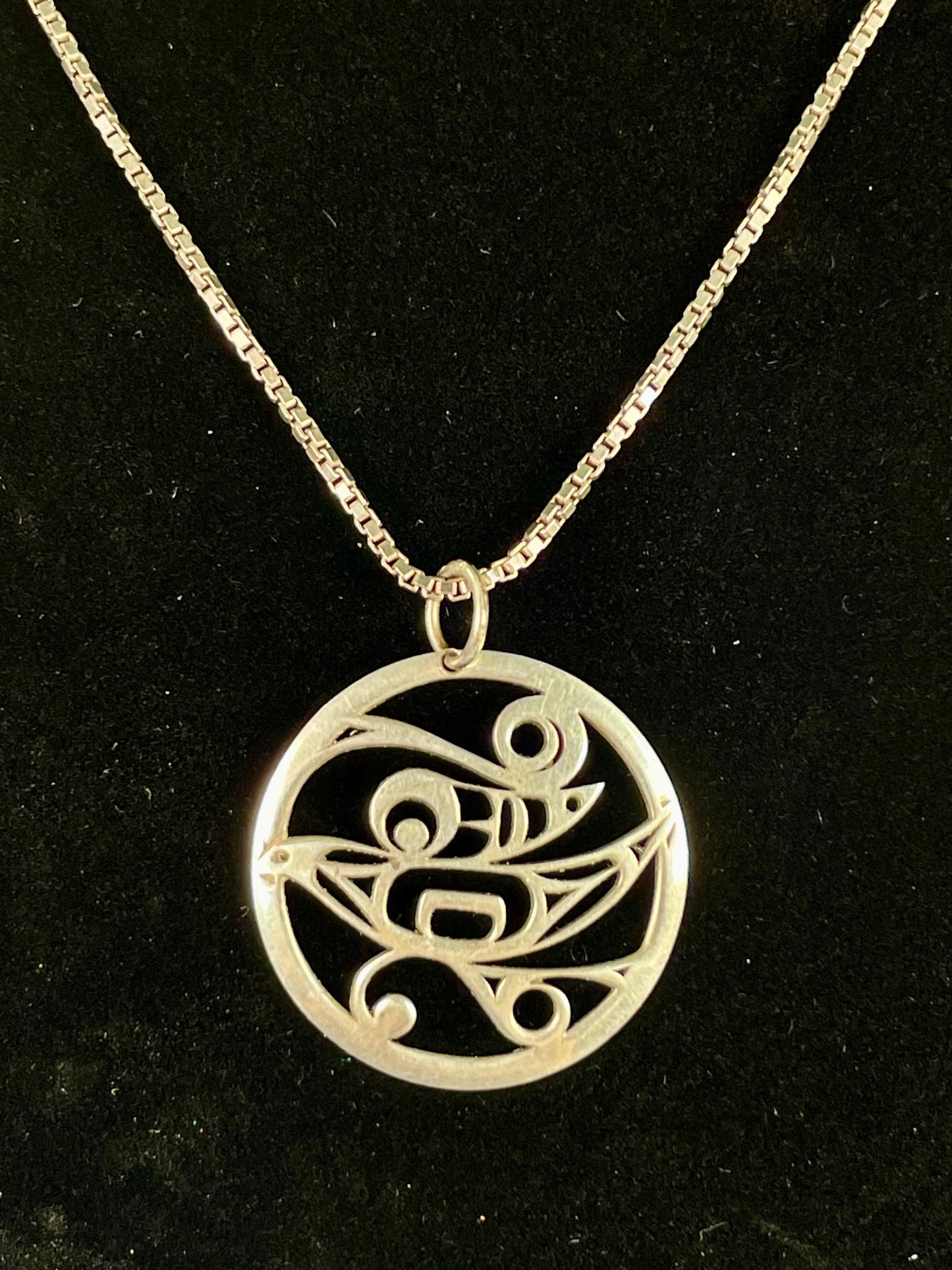 Sterling silver Pendant Necklace with Indigenous Design