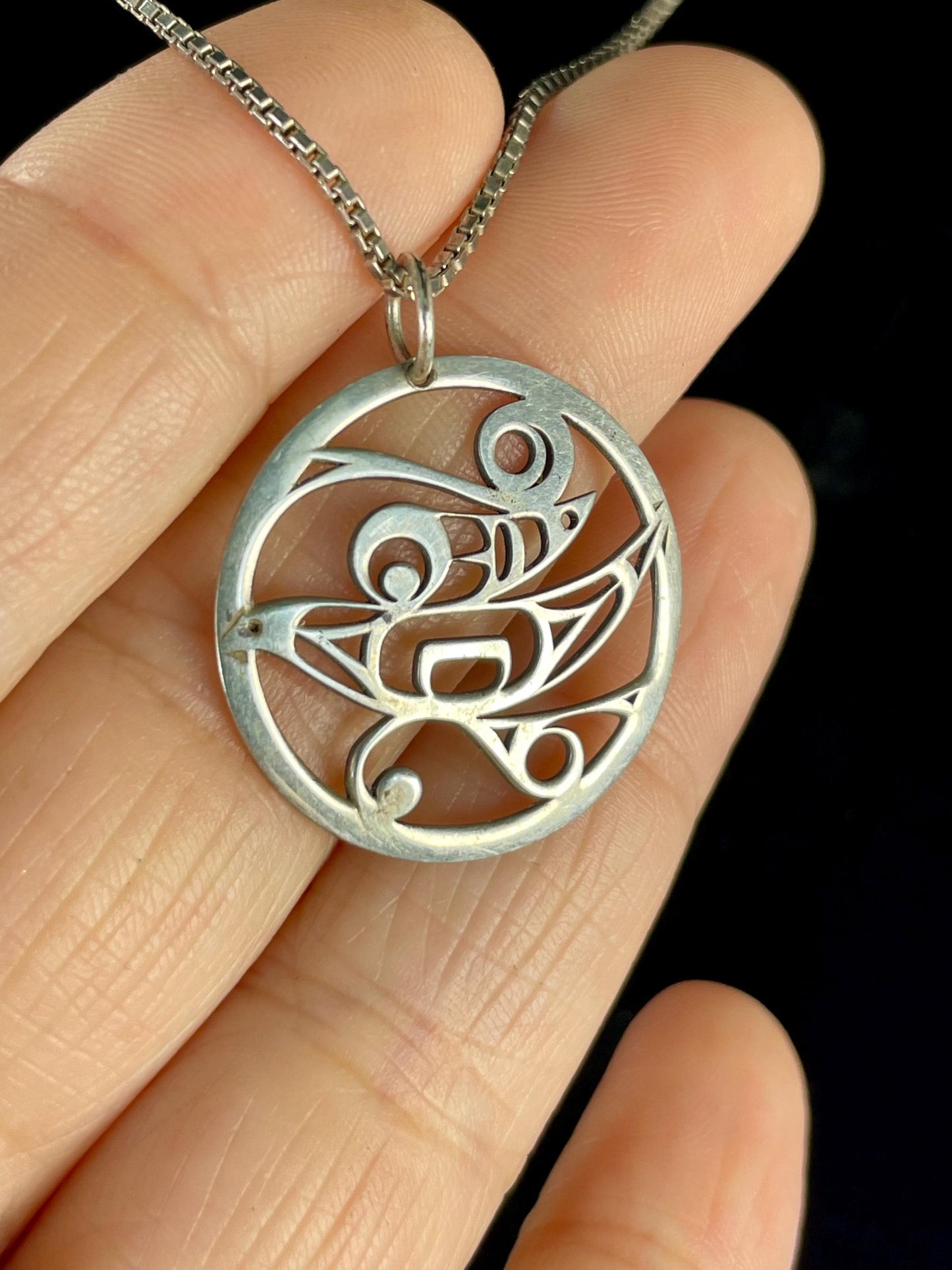 Sterling silver Pendant Necklace with Indigenous Design