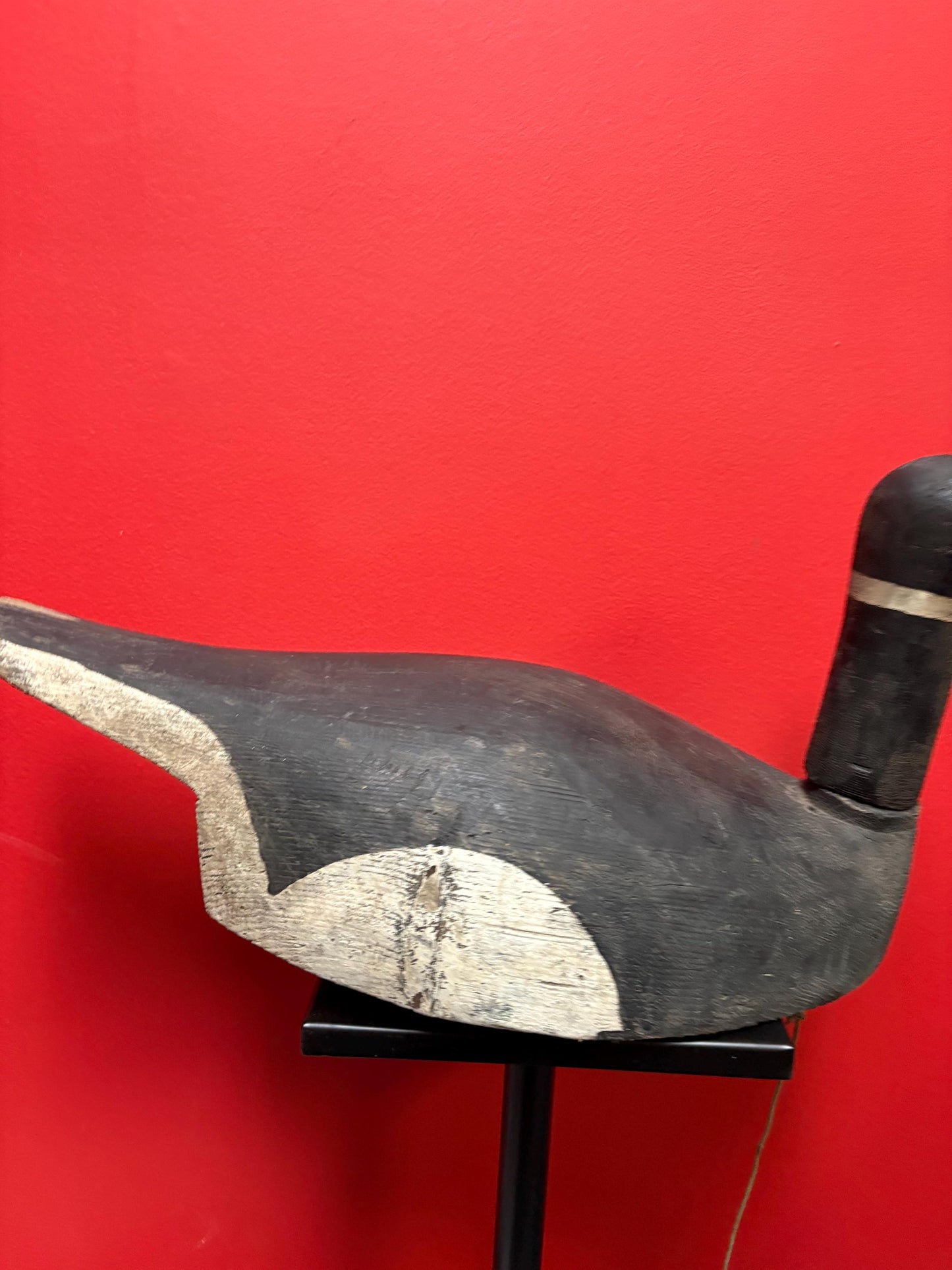 Stunning antique Canadian duck decoy 20 x 9 high chip on tail great patina wonderful example