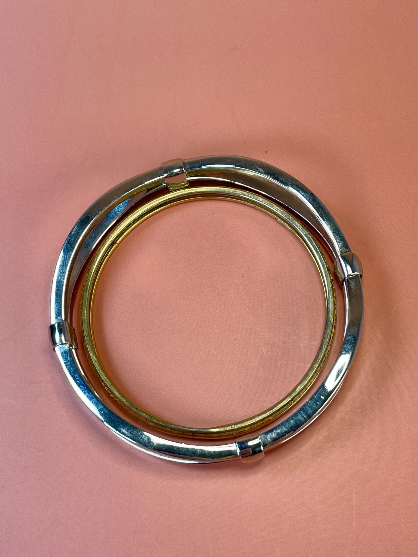 Set of Two Bangle Bracelets Untested Gold and Silver