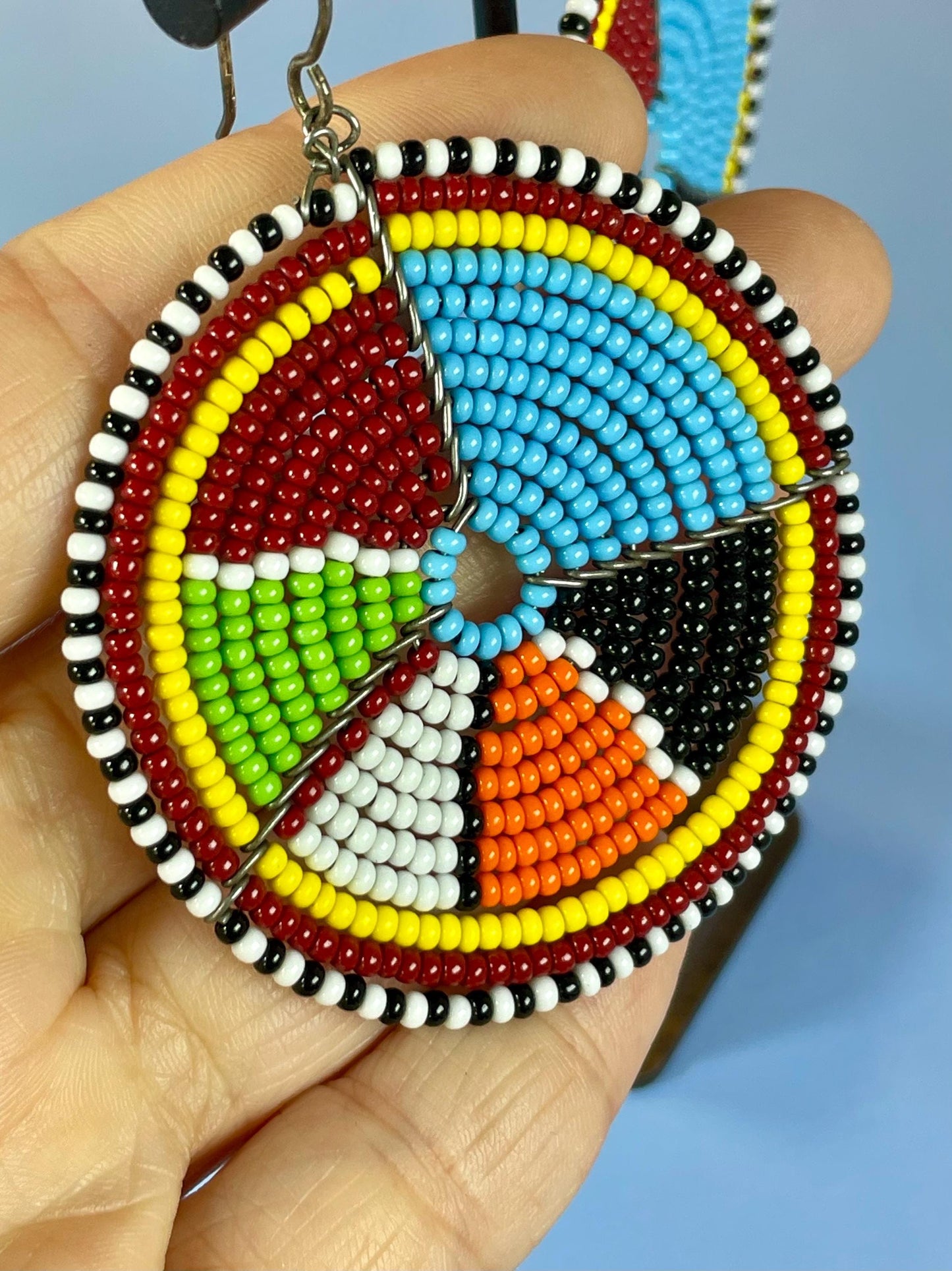 Handcrafted Indigenous Beaded Statement Earrings