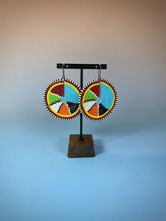 Handcrafted Indigenous Beaded Statement Earrings