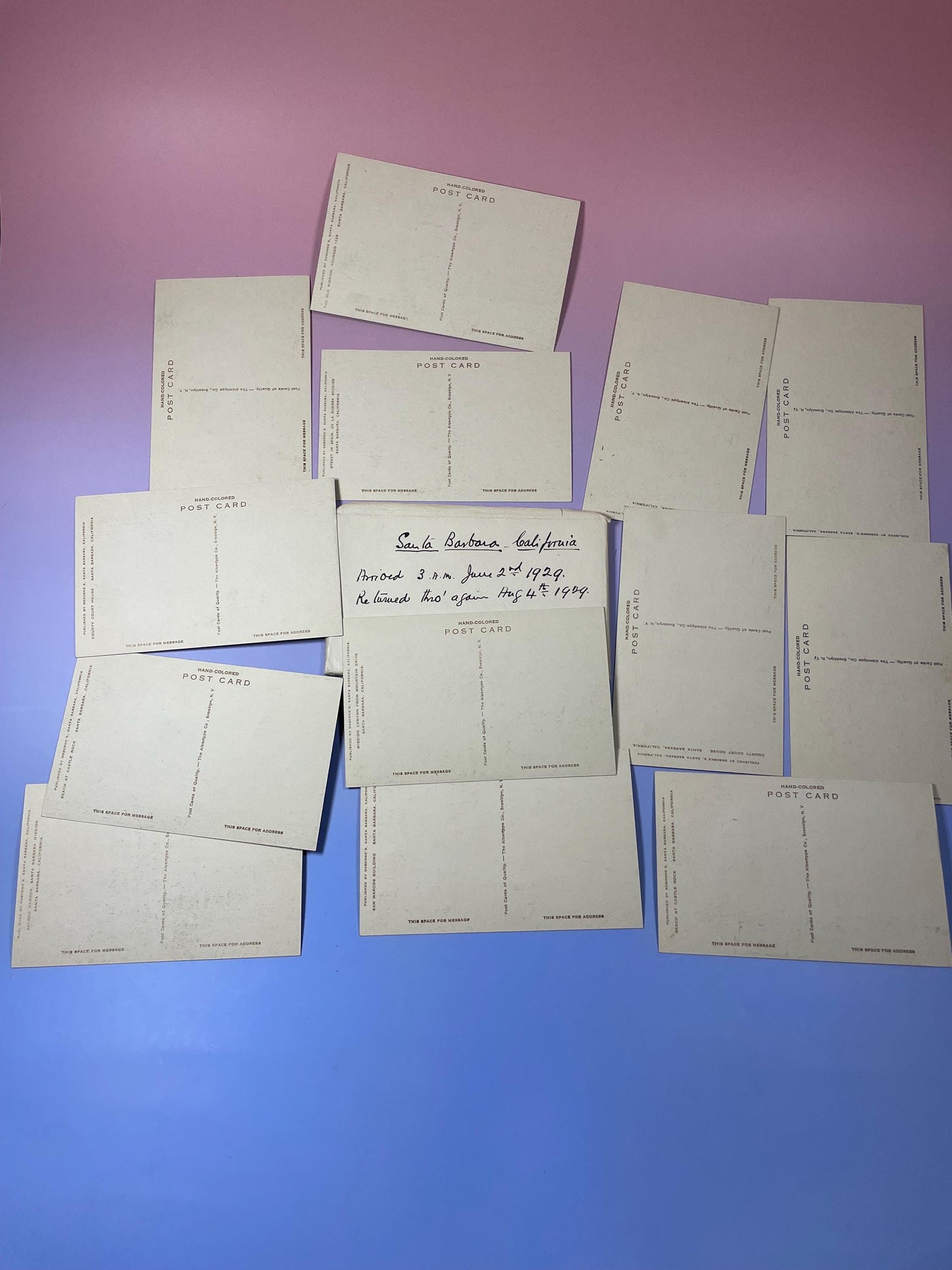 Lot of 12 Antique Postcards Historic & Scenic Views of Santa Barbara, California