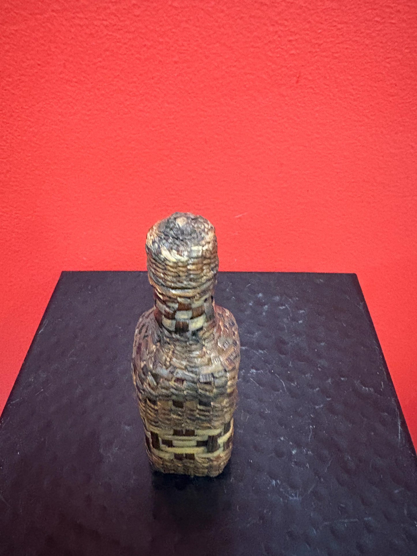 Lovely indigenous first nations cedar  Bark wrapped bottle  5 inches tall  great condition