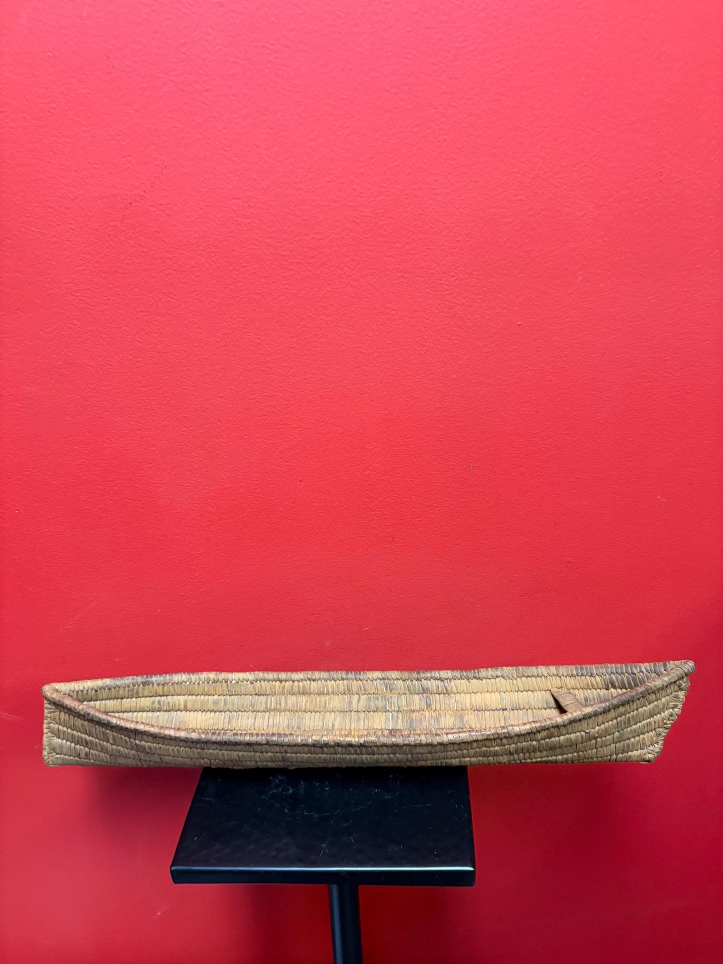 Beautiful indigenous first nations coast Salish weave basket canoe 18 inches long Canadian historical piece