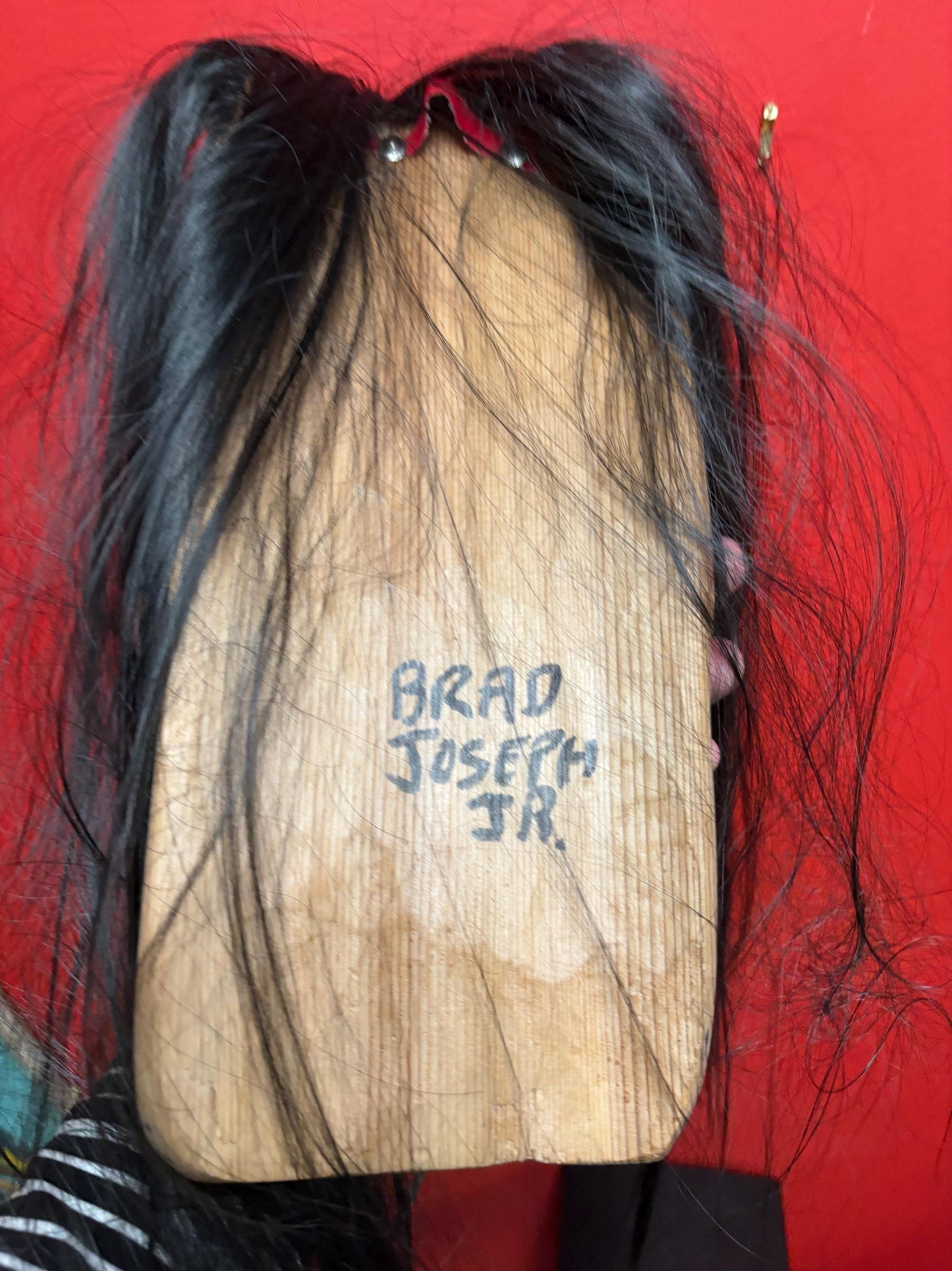 Stunning 13 x 5 inch Brad Joseph Junior indigenous native pacific north Northwest Coast mask Great eyes and so much hair