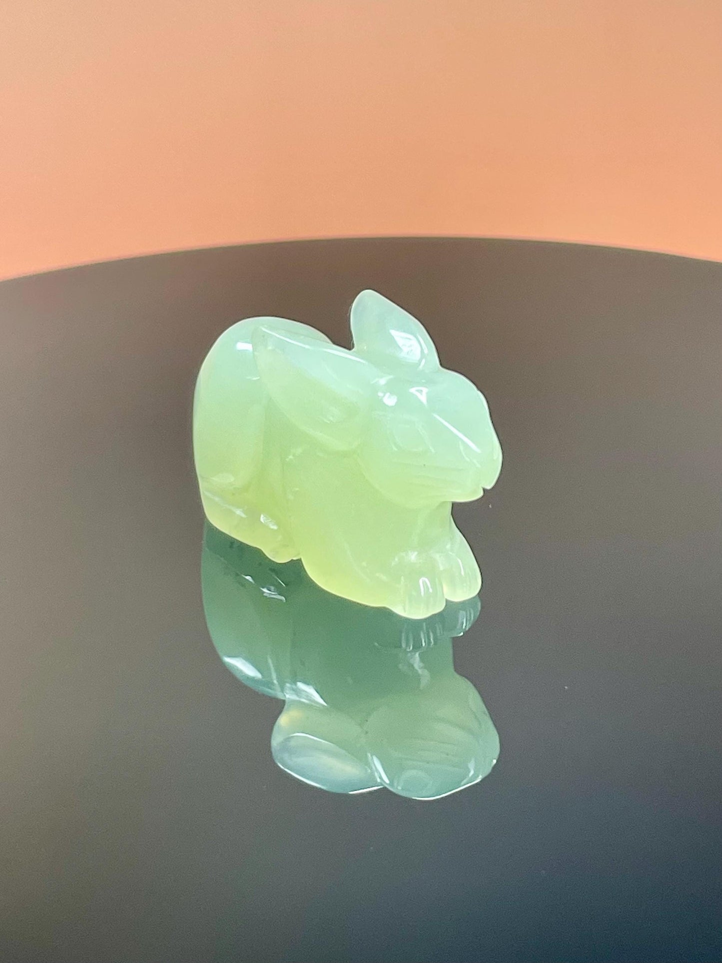 1.75 inch wide Chinese Jade Rabbit Figurine
