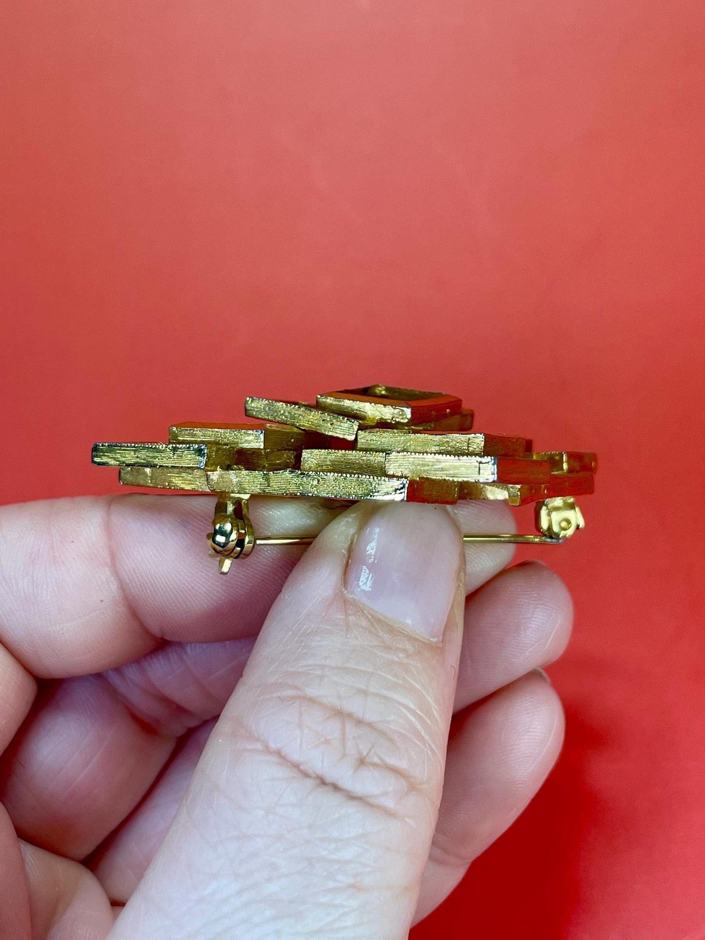 Approximately 2.5 inch Cool Brutalist Brooch