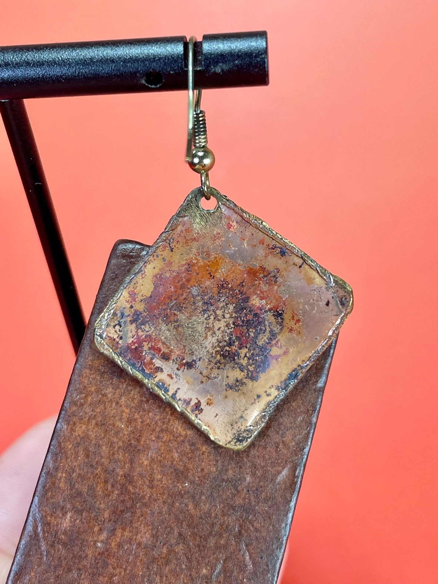 Handcrafted Copper & Gold Geometric Earrings