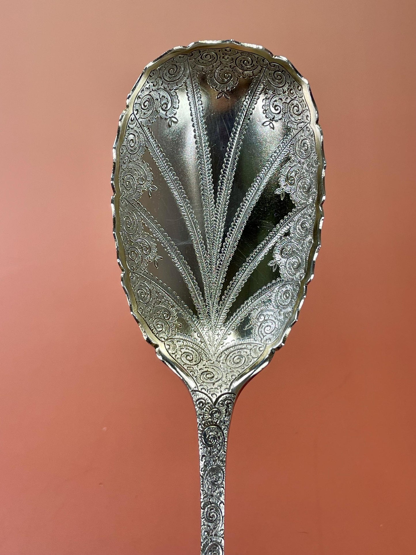 Lovely pair 9 inch long silver plated spoons wonderful gift