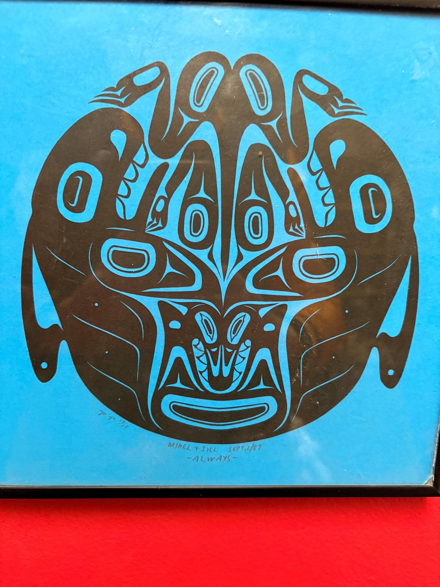 Indigenous first Nations Limited edition signed print entitled always  - great imagery - 9 x 9  beautiful frame