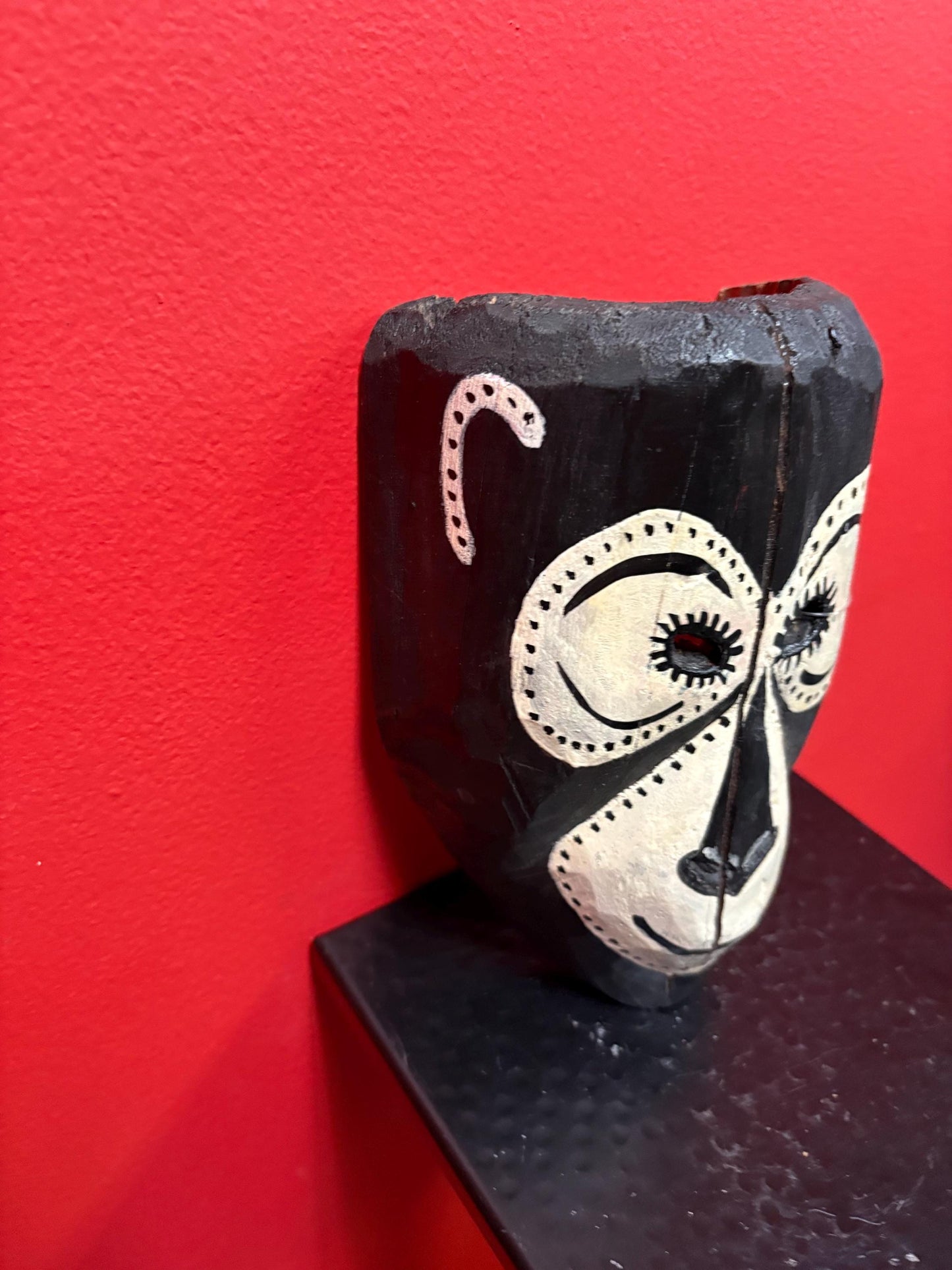 Very cool Asian wood animal mask 7 inches long and so much character great value monkey is heavy age cracked