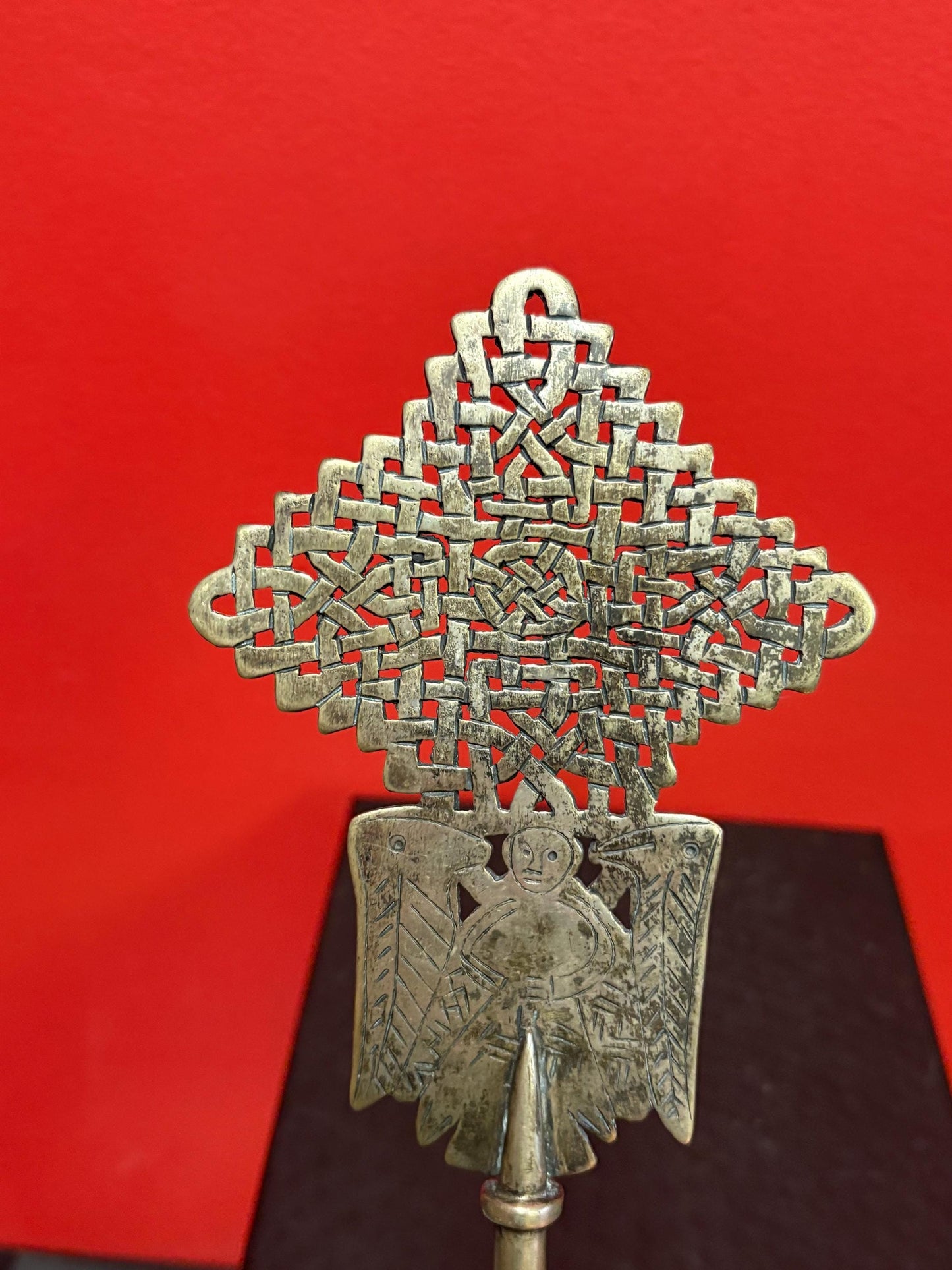 Wonderful Ethiopian silver 11 inch Coptic cross wonderful patina and great religious African piece