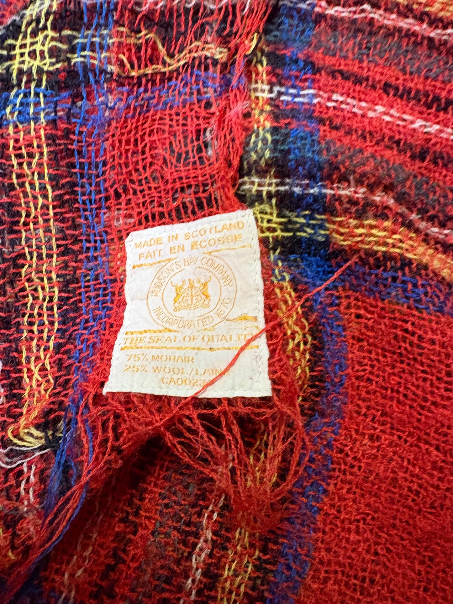 Wonderful unique approximately 60 x 45 authentic antique Hudson Bay blanket plaid and sexy and great value