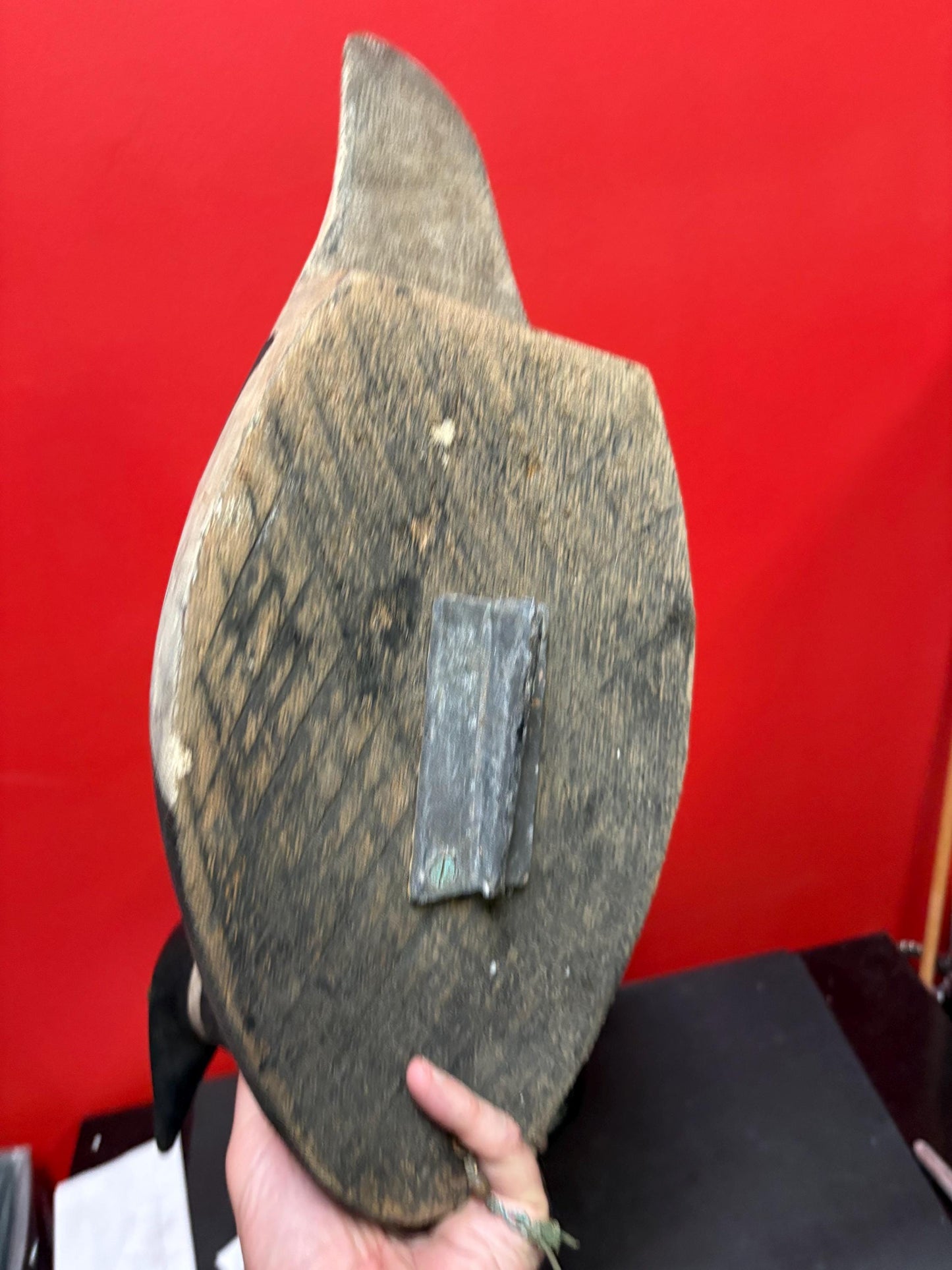 Stunning antique Canadian duck decoy 20 x 9 high chip on tail great patina wonderful example