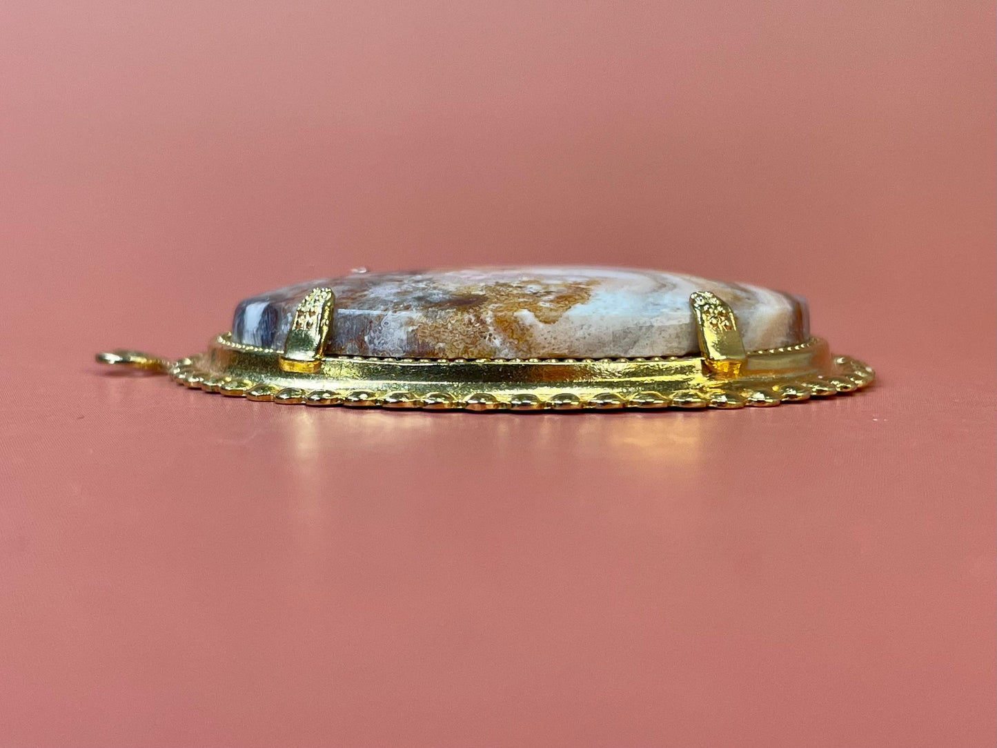 Lovely 2 inch long Untested Gold and Stone pendant