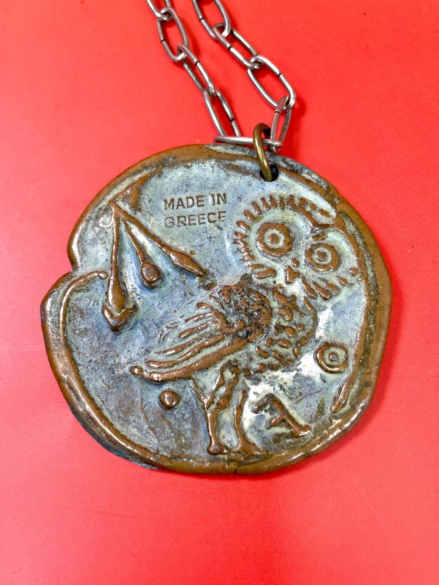 Coin style Medallion on Chain Made in Greece