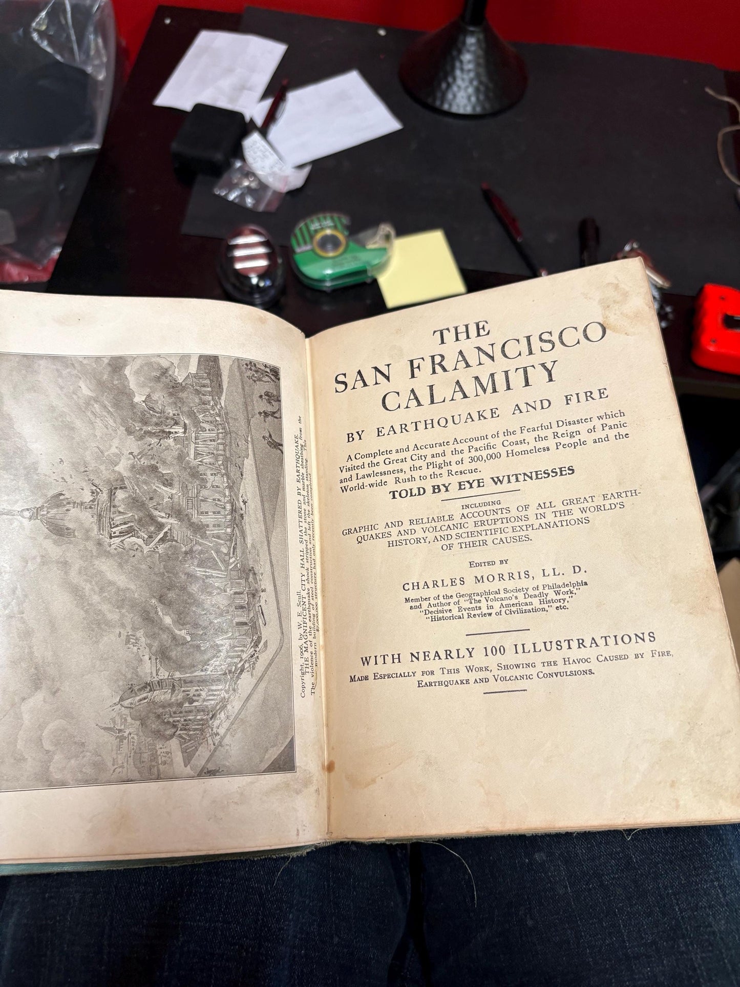 The San Francisco calamity by earthquake and fire by Charles Morris book rough condition 1906 good value