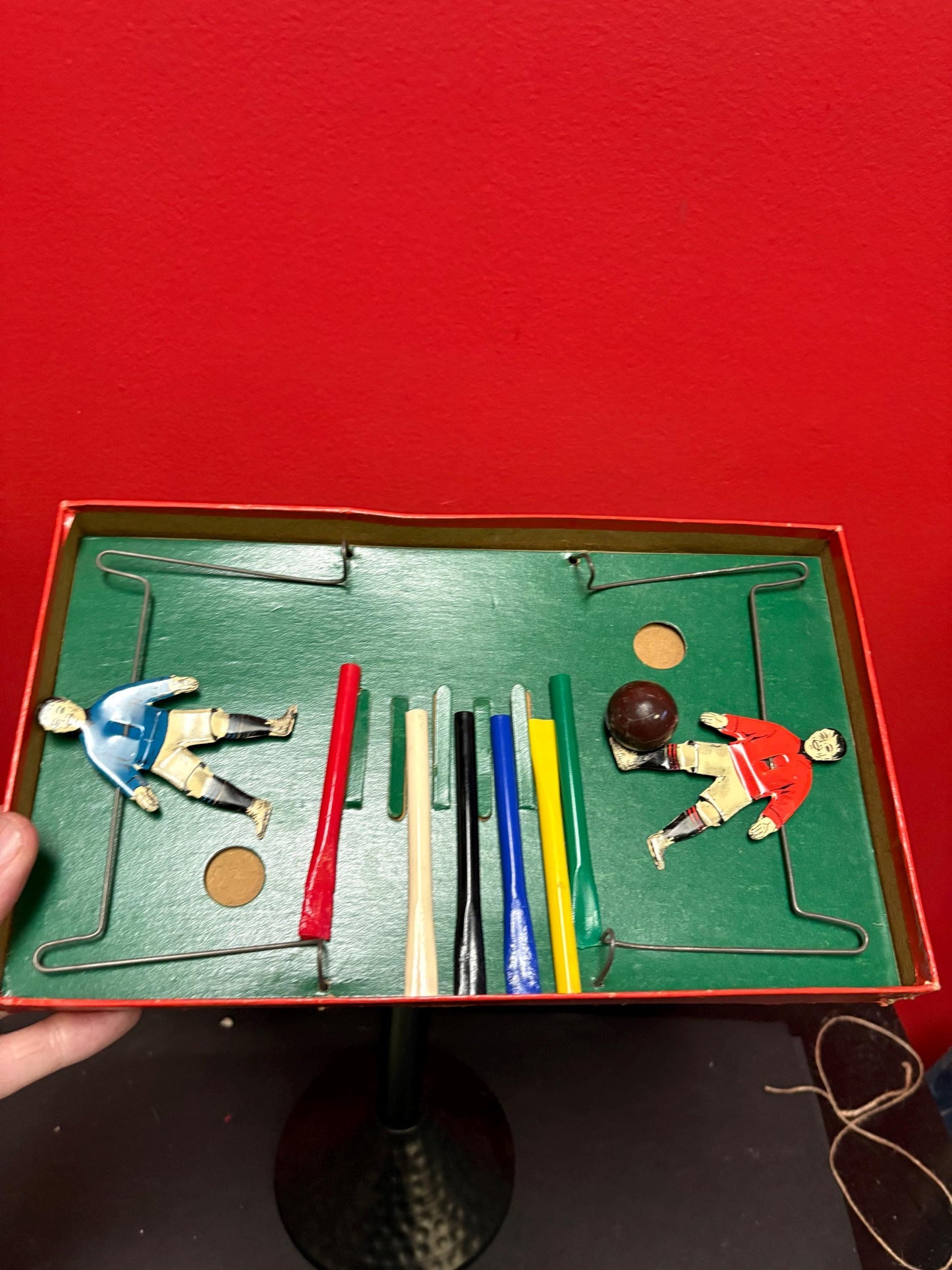 1950s English blow football soccer game in original box great condition complete sports games wow great gift soccer game