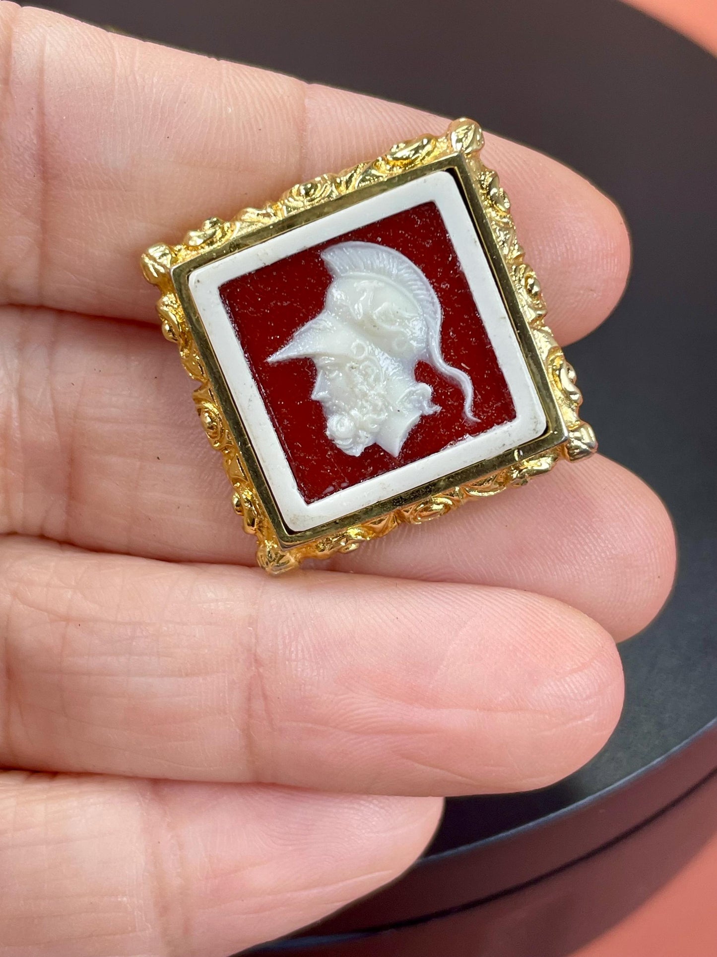 Vintage Goldtone Cameo cufflinks perfect gift -