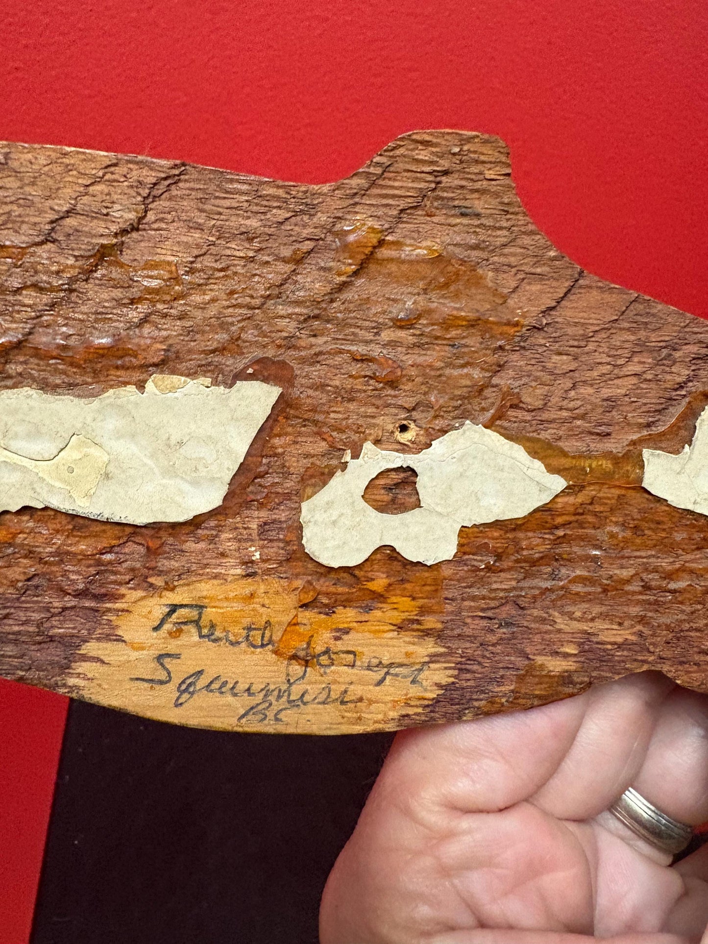Small native indigenous first nations 10 inch salmon plaque with nice detail needs a hanger signed good value