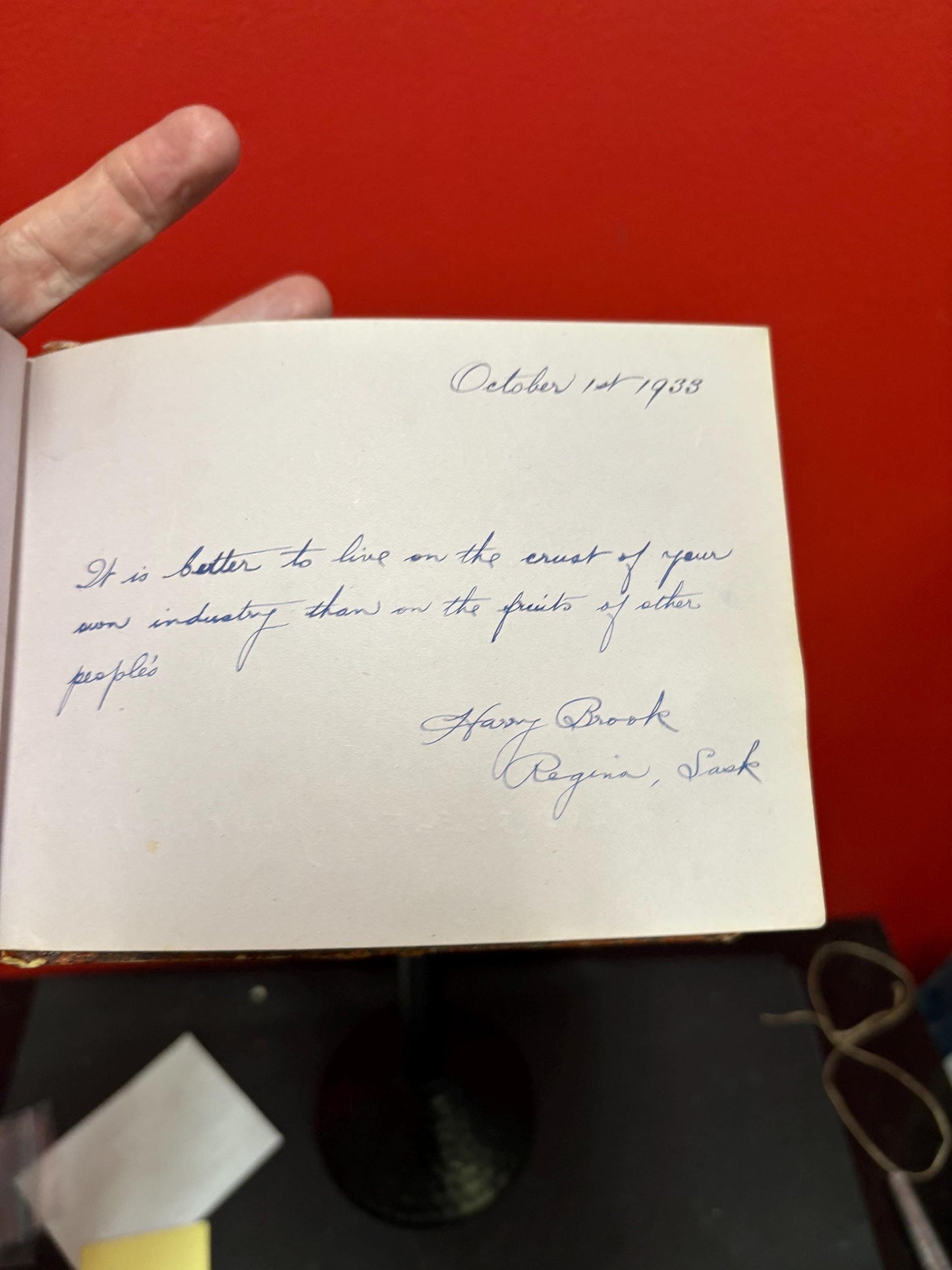 Very cool 1930s autograph book English book - Canadian owner great to read great for collector good gift