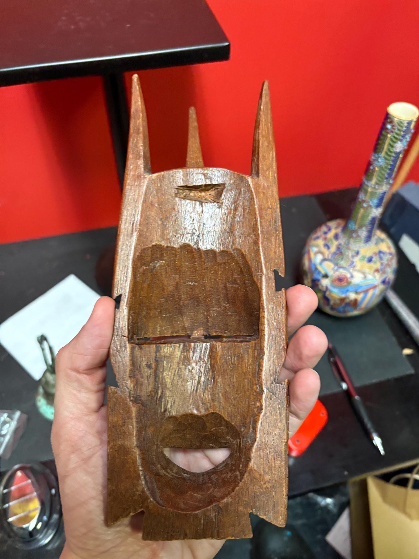 pair of cool Asian masks in good condition - 10 and 11 inches tall and ready to hang Great value