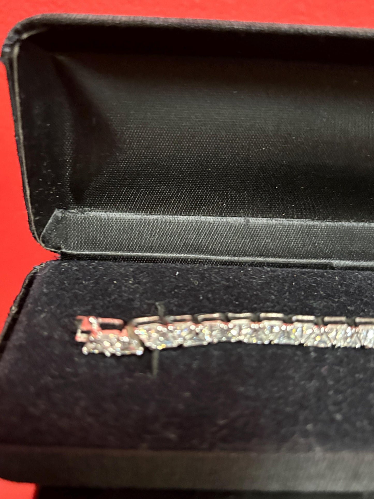 Beautiful 8 inch long faux diamond and sterling silver bracelet B