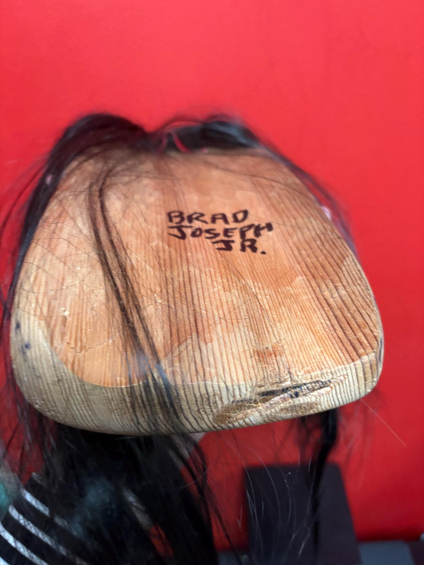 Stunning 13 x 5 inch Brad Joseph Junior indigenous native pacific north Northwest Coast mask Great eyes and so much hair