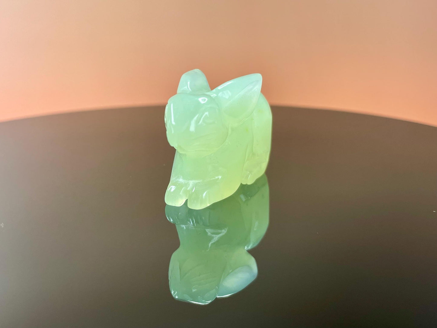 1.75 inch wide Chinese Jade Rabbit Figurine