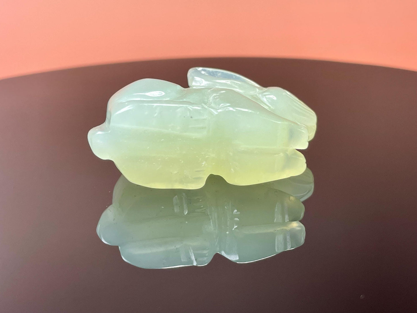 1.75 inch wide Chinese Jade Rabbit Figurine