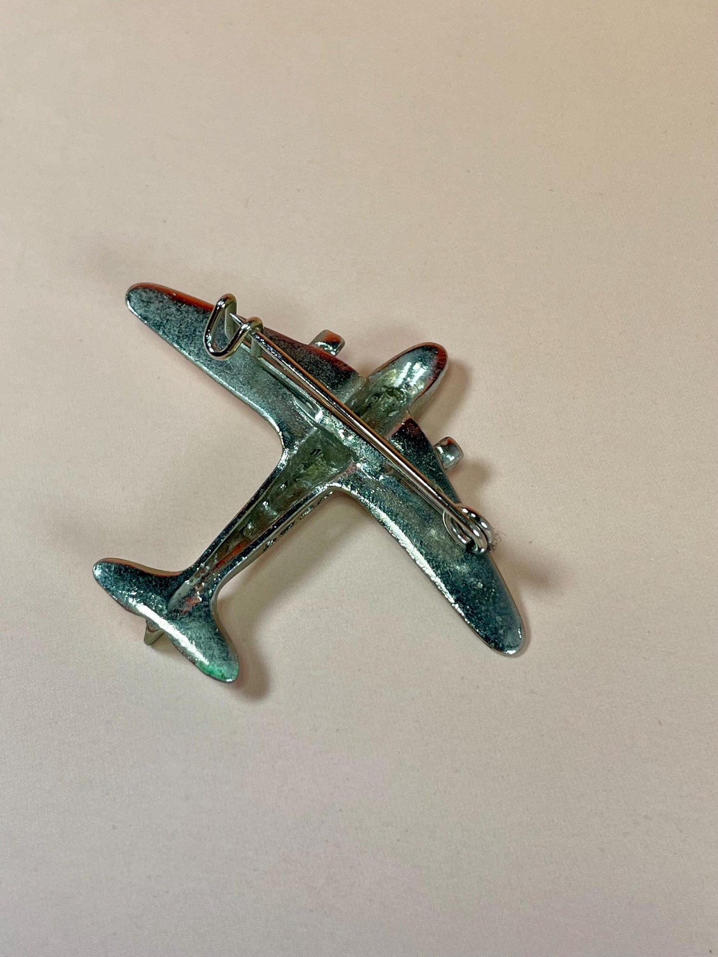 Fun Metal Airplane Pin 1.75 inches