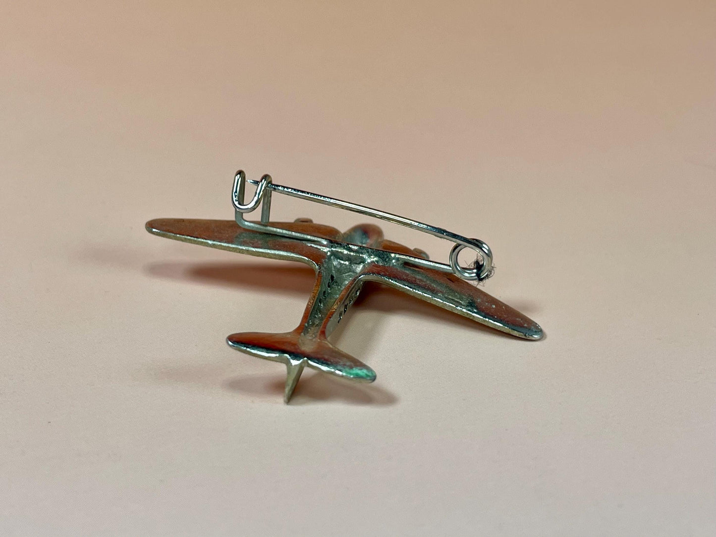 Fun Metal Airplane Pin 1.75 inches