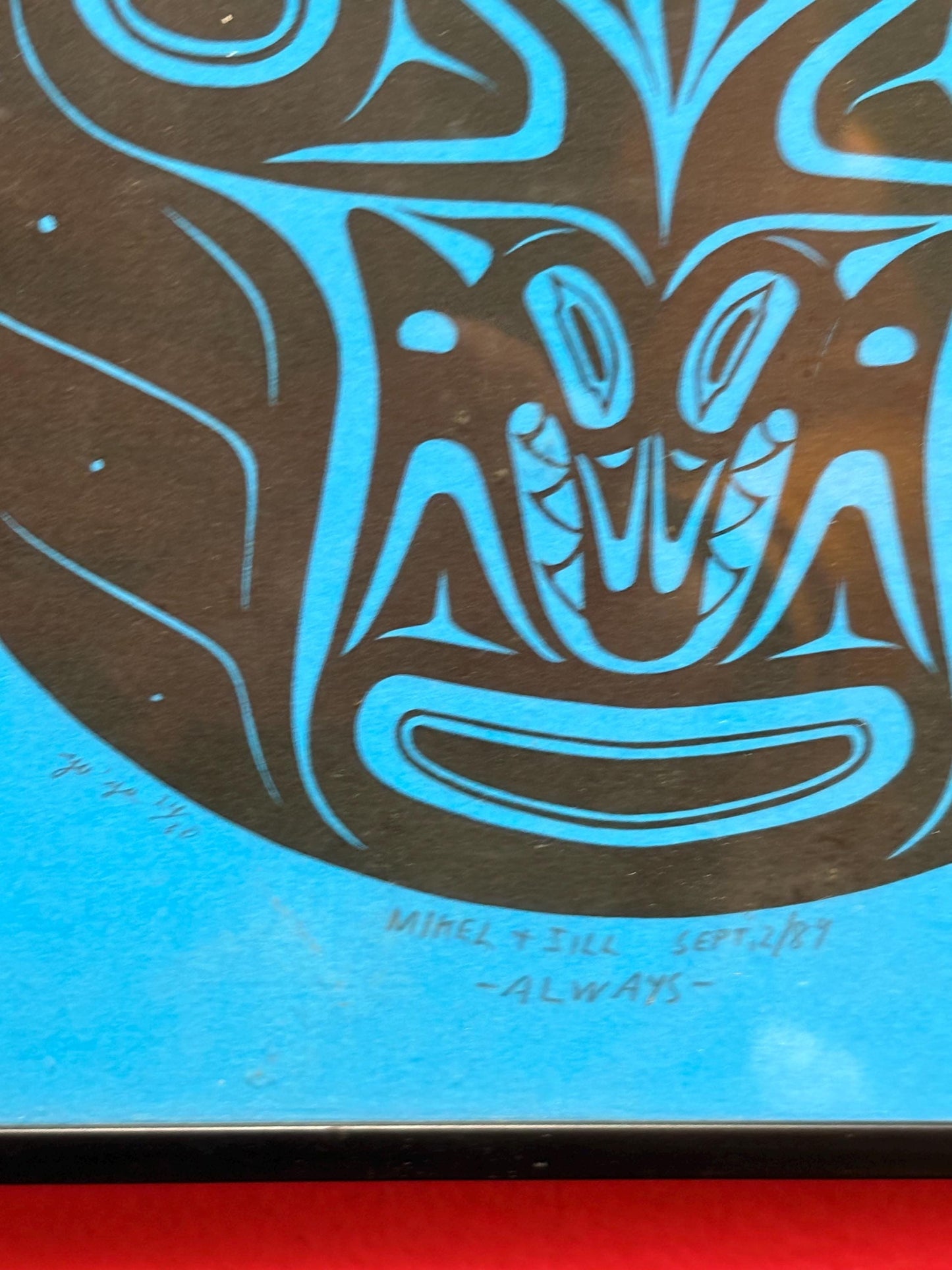 Indigenous first Nations Limited edition signed print entitled always  - great imagery - 9 x 9  beautiful frame