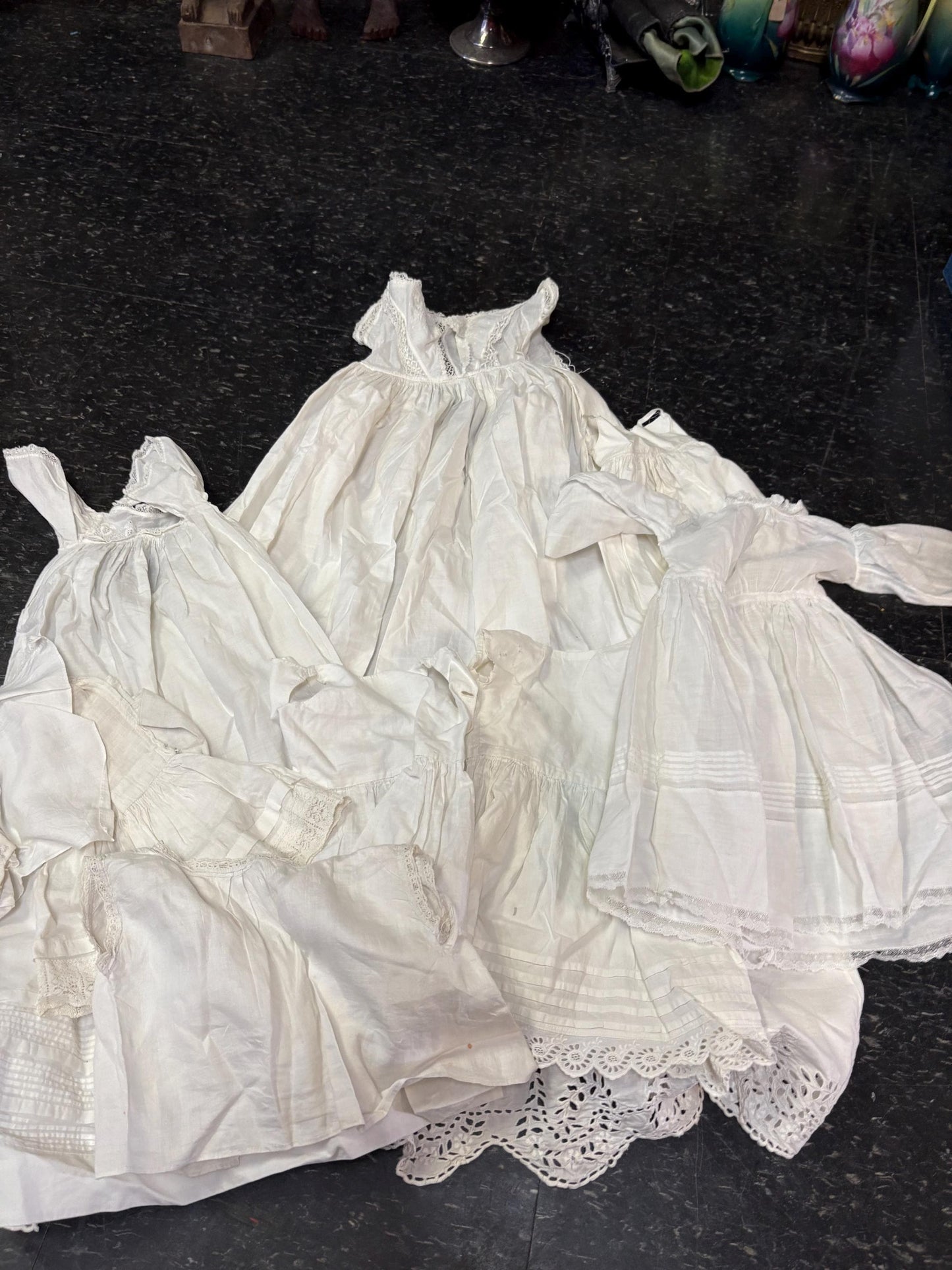 Collection of antique doll clothes all for one low price from large collection wow deal good condition see photos