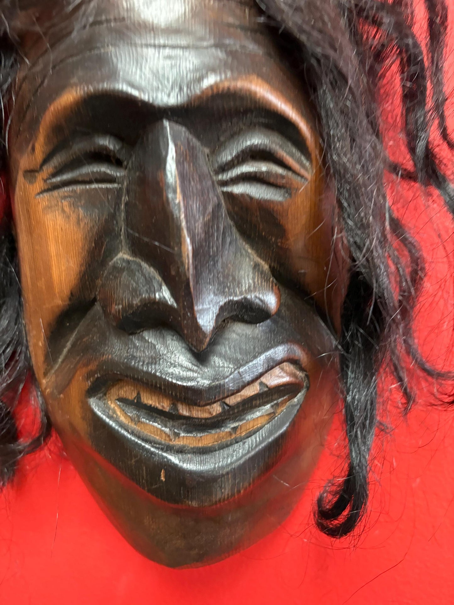 Beautiful traditional indigenous, first nations north West Coast mask 13 x 7 1/2 without hair Howard Williams 1968 unique piece