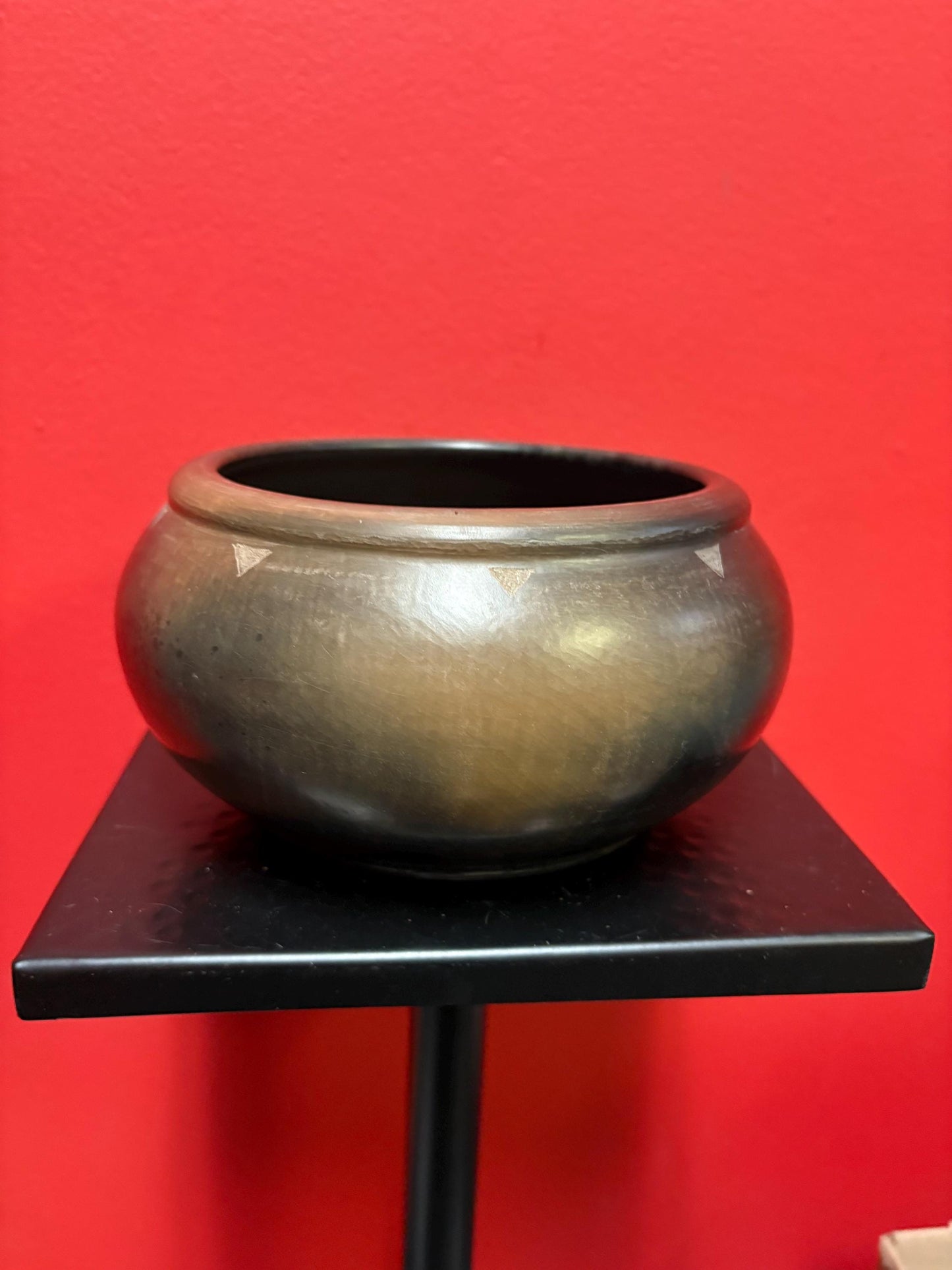 Exquisite 5 1/2 x 4 high antique Navajo Hopi handmade pottery bowl wonderful imagery and top quality southwestern American Navajo art