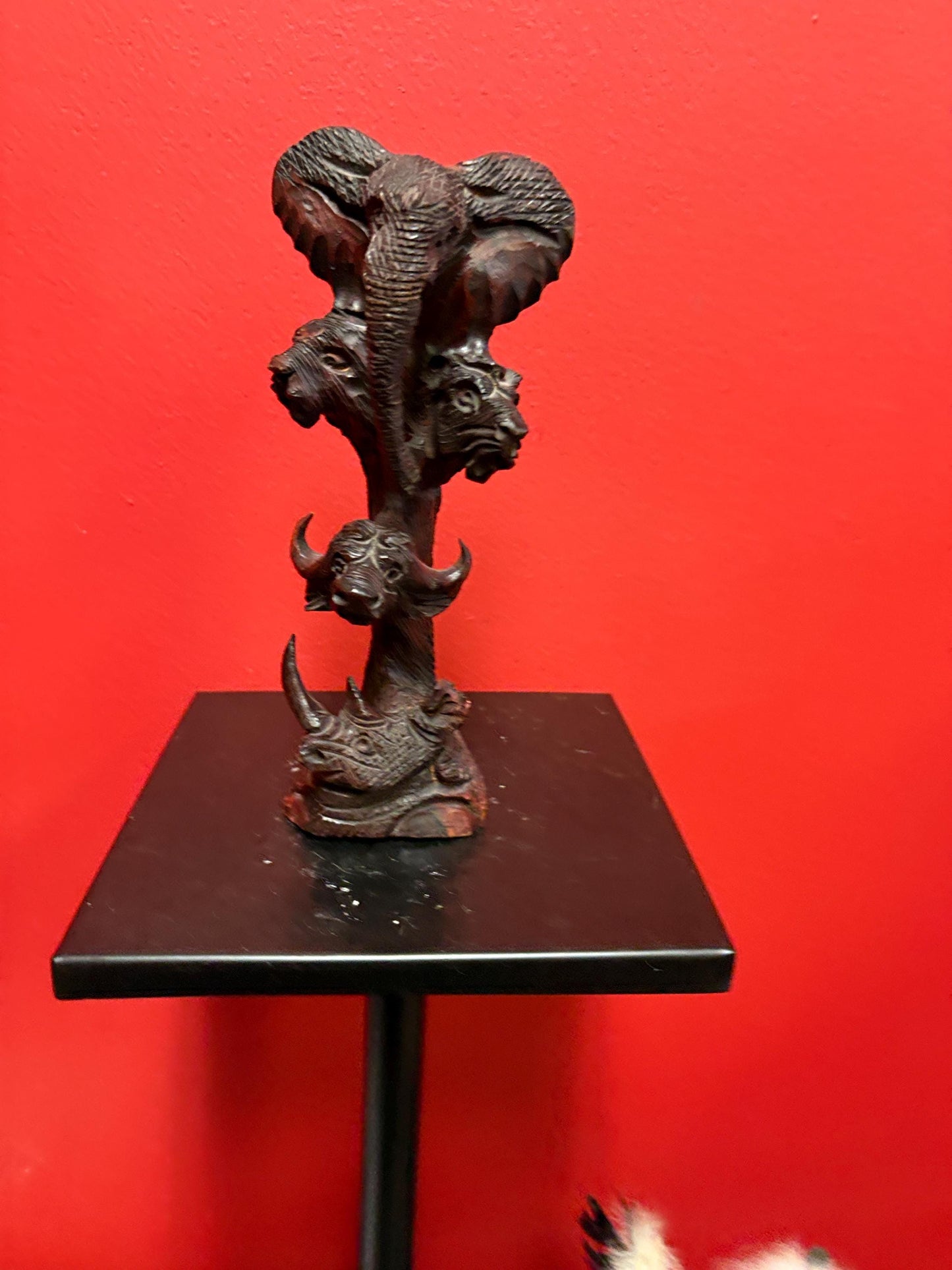 Beautiful African 9 inch wooden sculpture of the big five wonderful detail and great value perfect gift