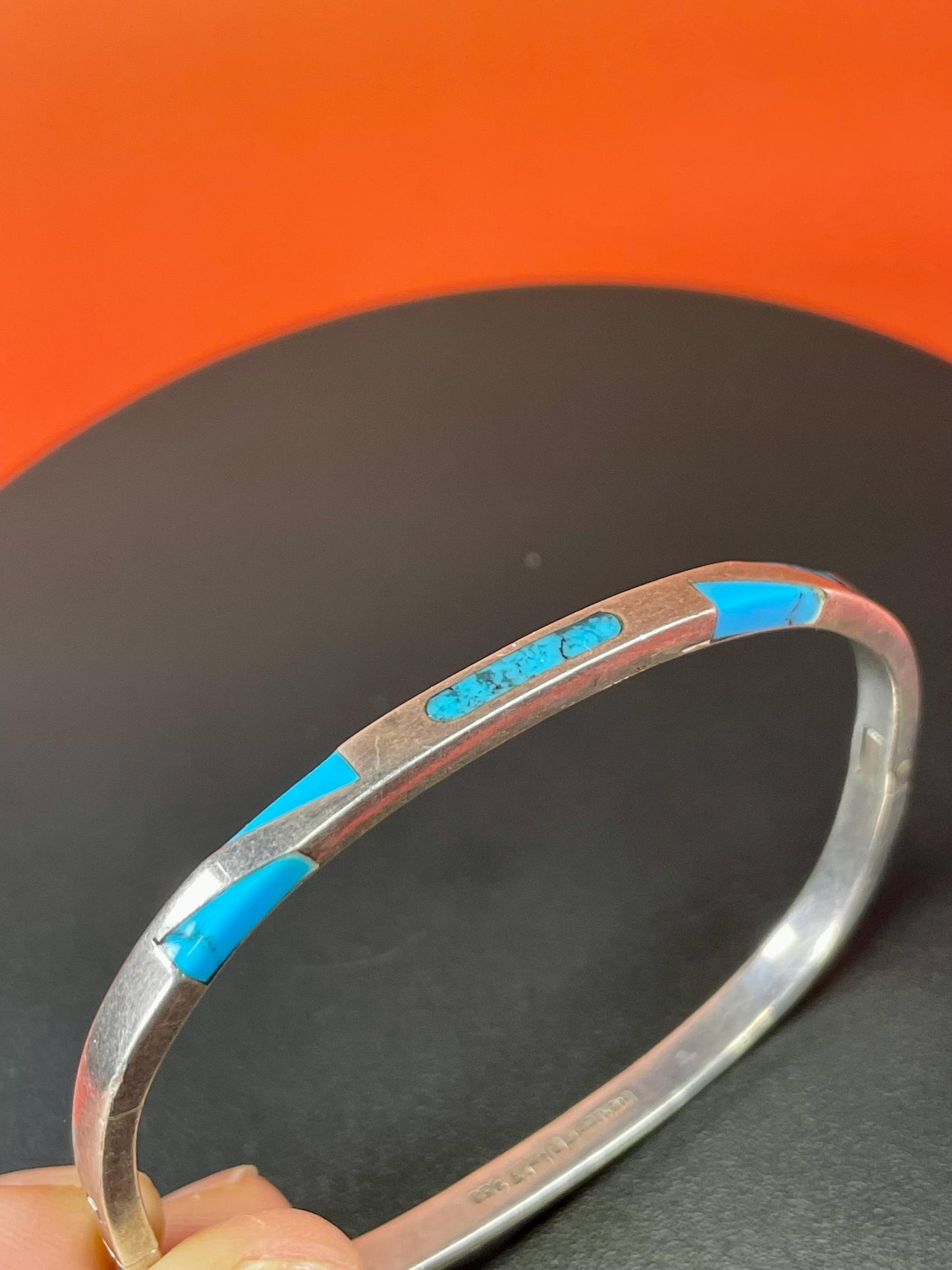 Navajo signed Sterling Turquoise Bracelet #2