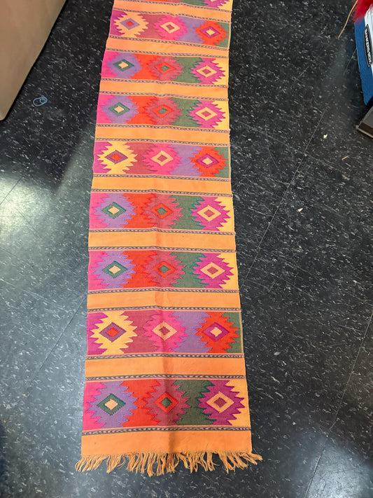 Beautiful vintage Navajo runner  58 x 13 approximately  lovely condition and quality  wow