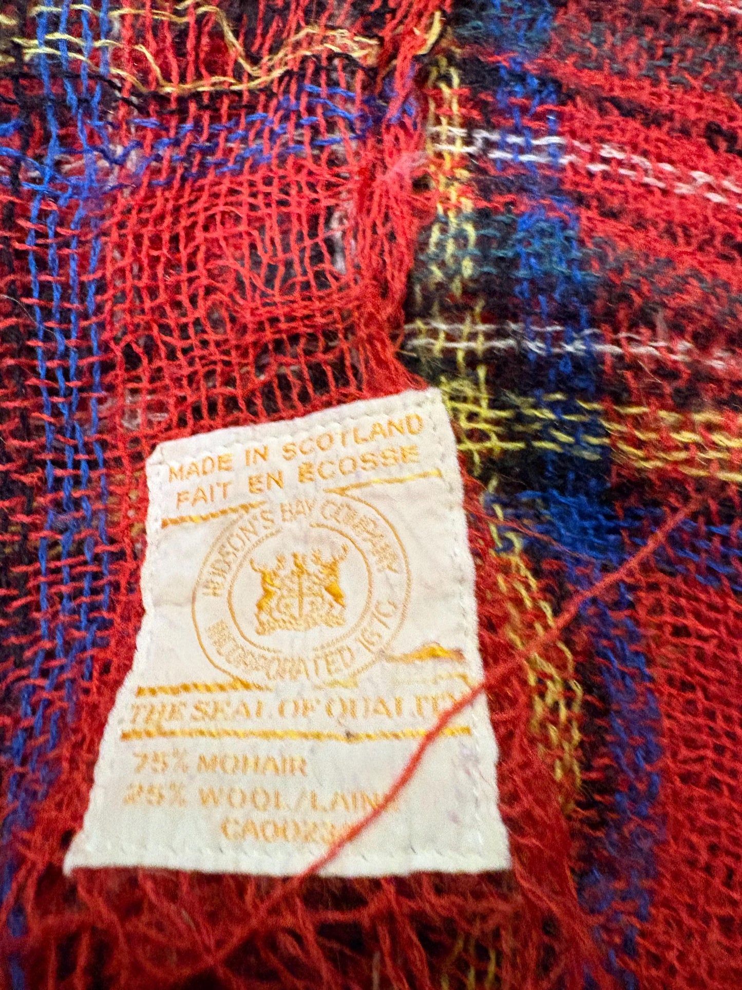 Wonderful unique approximately 60 x 45 authentic antique Hudson Bay blanket plaid and sexy and great value
