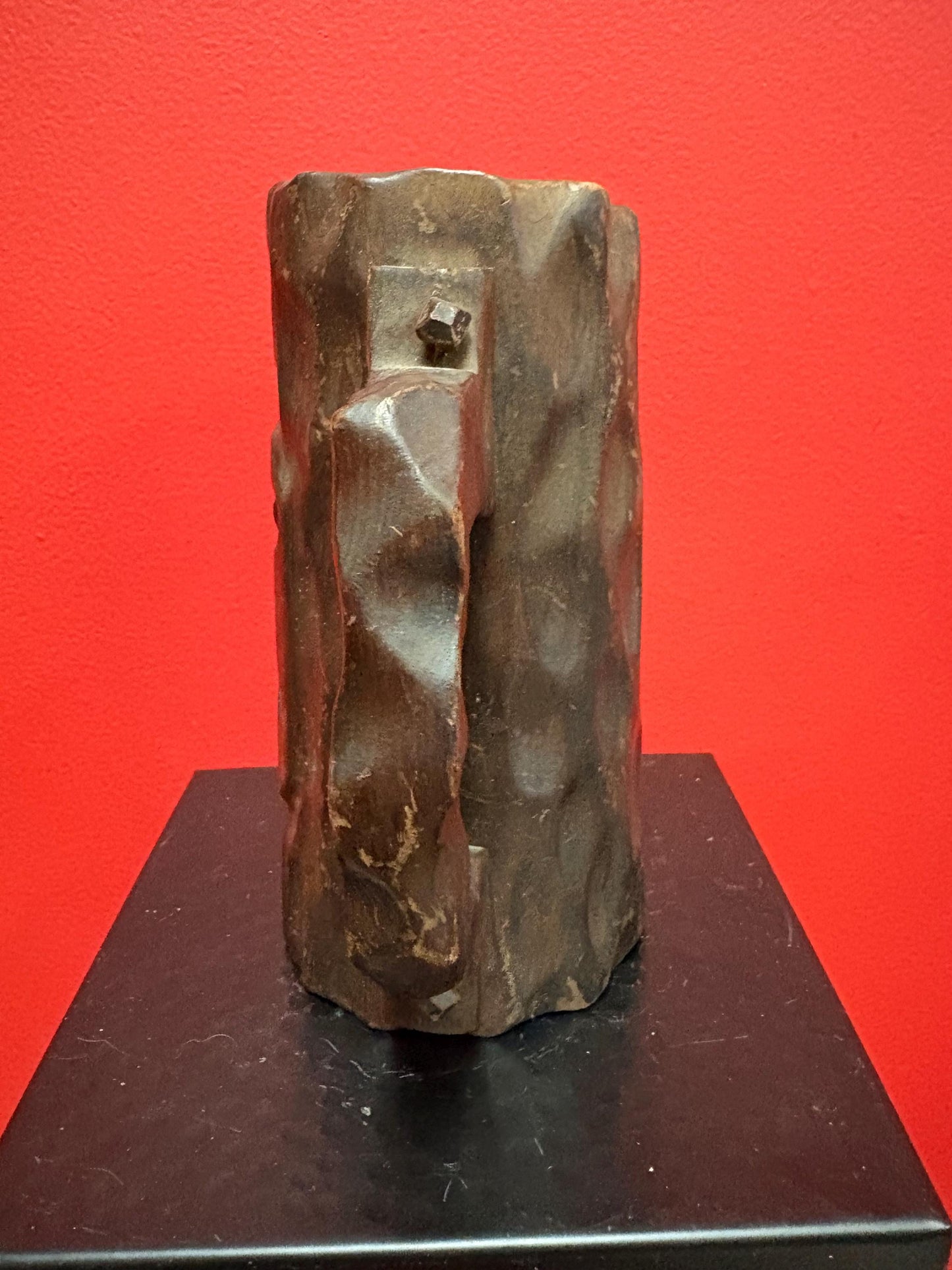 early  indigenous first nations carved wooden mug 7.5 inches tall  super unique  wow piece